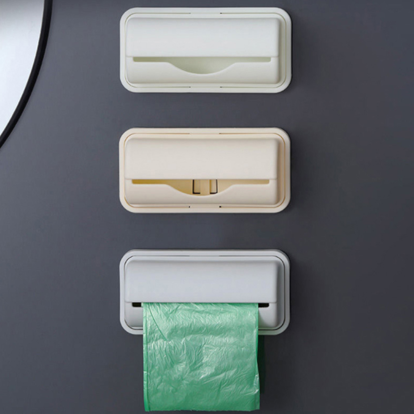 Wall Mounted Trash Bag Holder Plastic Drill Free Garbage Bag Dispenser For Home - Picture 14 of 21