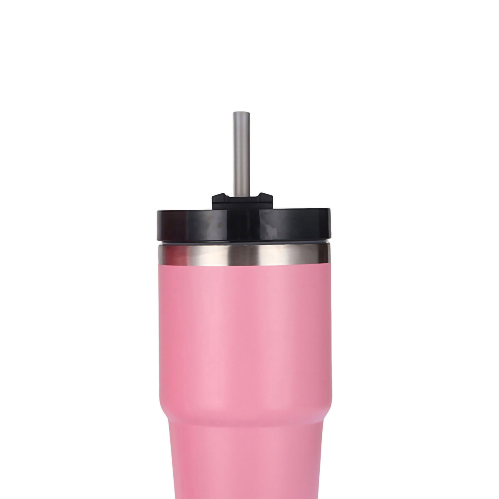 Stainless Steel Vacuum Insulated Tumbler With Straw Polished Glossy Keeps Hot