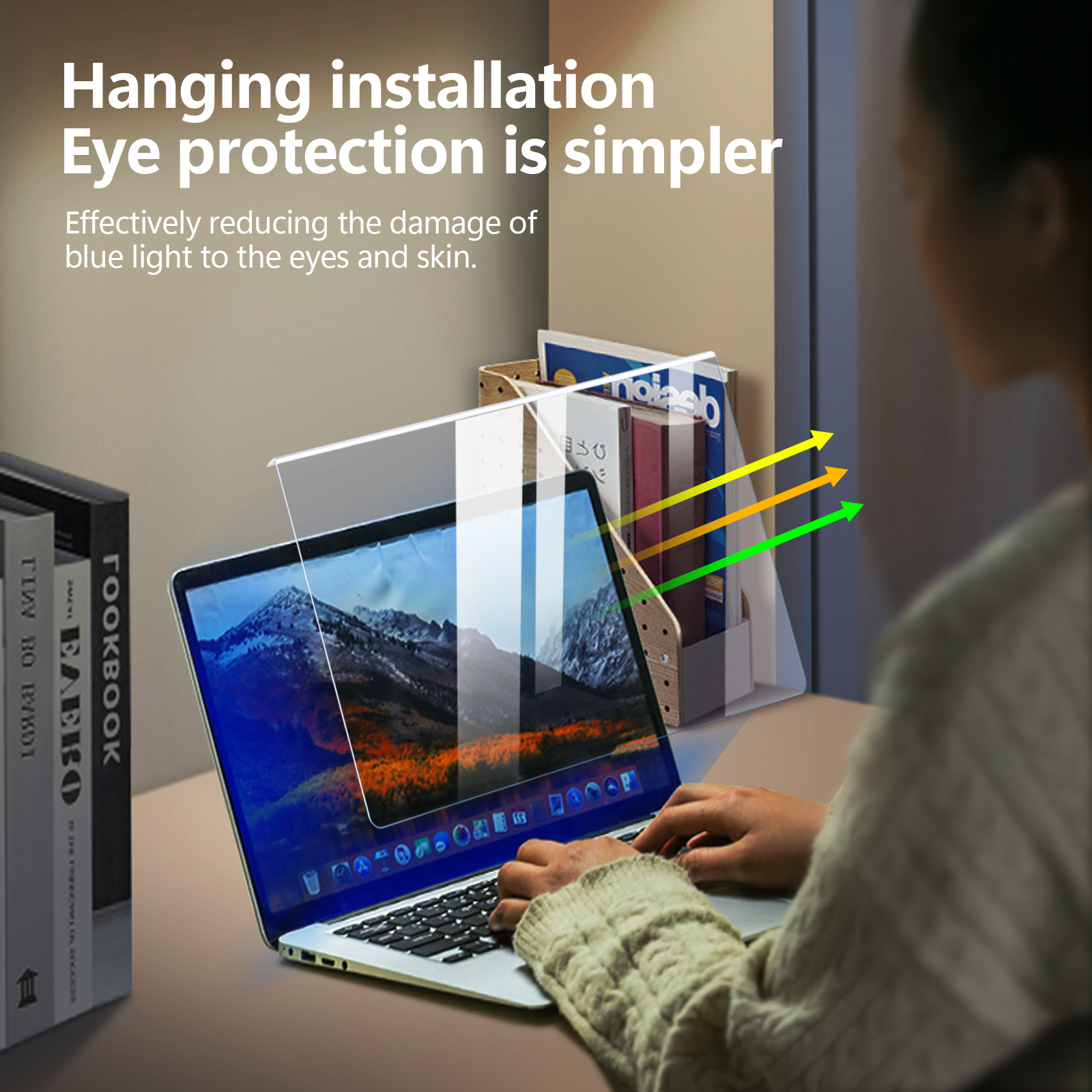 Anti Blaulicht hängende Displayschutzfolie UV blockierende Filter für 17 Monitor EHGN - Bild 3 von 13