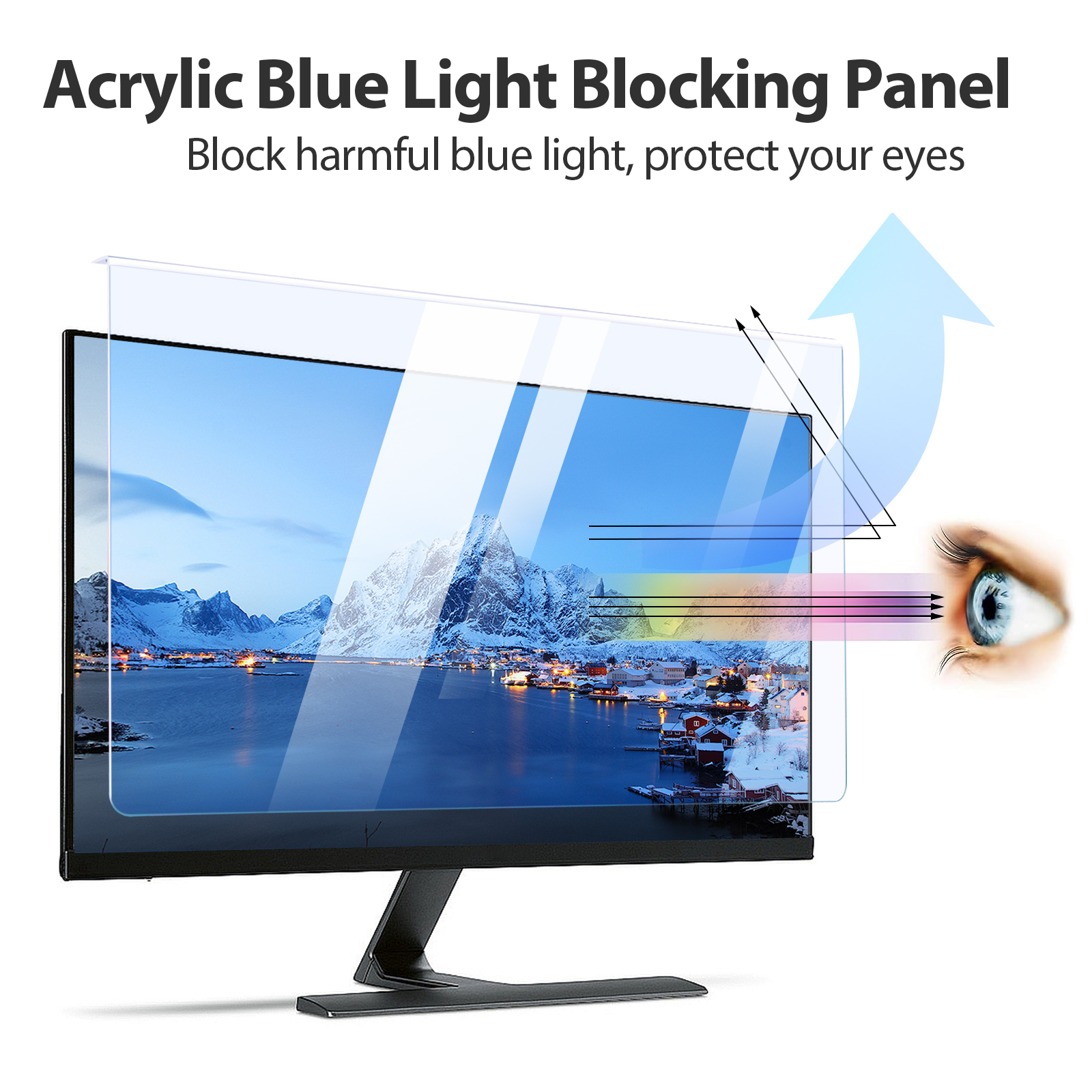 Anti Blaulicht hängende Displayschutzfolie UV blockierende Filter für 17 Monitor EHGN - Bild 13 von 13