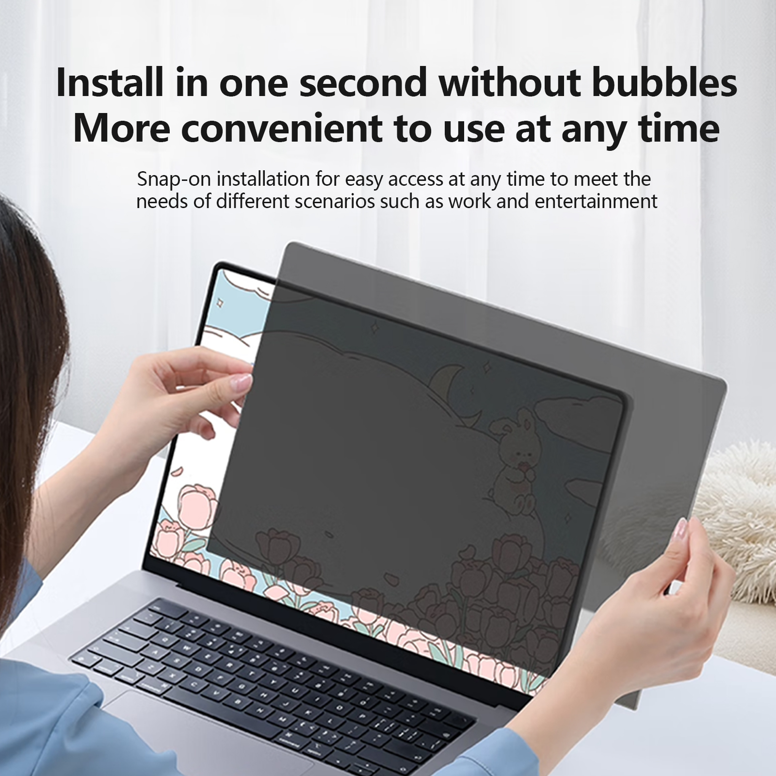 Anti-Peeping Screen Protector Niebieski filtr blokujący światło do monitora 23.8 FFME - Zdjęcie 8 z 10