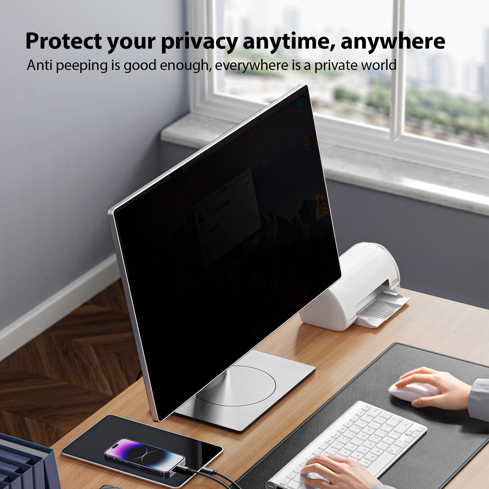 Anti-Peeping Screen Protector Niebieski filtr blokujący światło do monitora 23.8 FFME - Zdjęcie 9 z 10