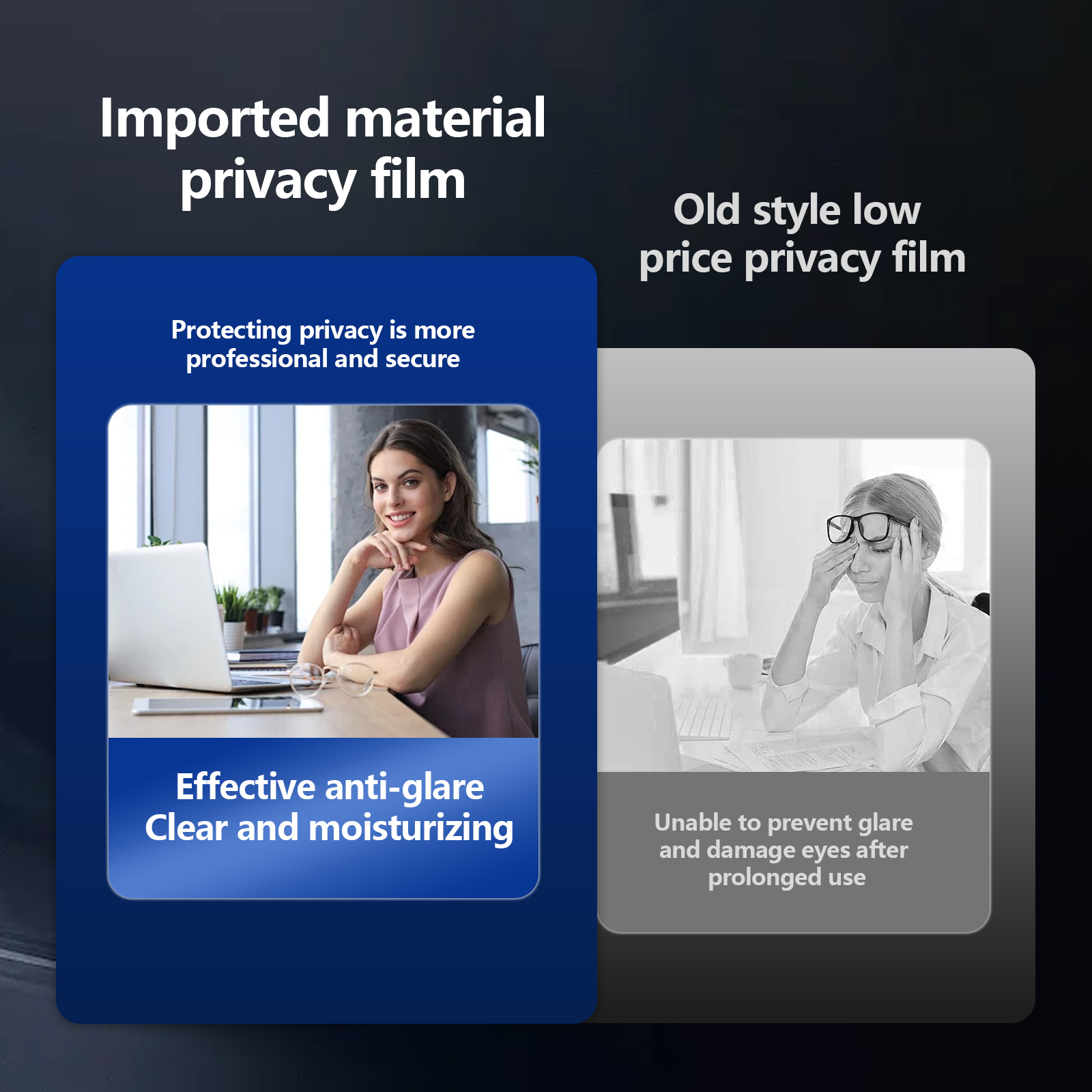 Anti-Peeping Screen Protector Niebieski filtr blokujący światło do 24 monitorów - Zdjęcie 6 z 10