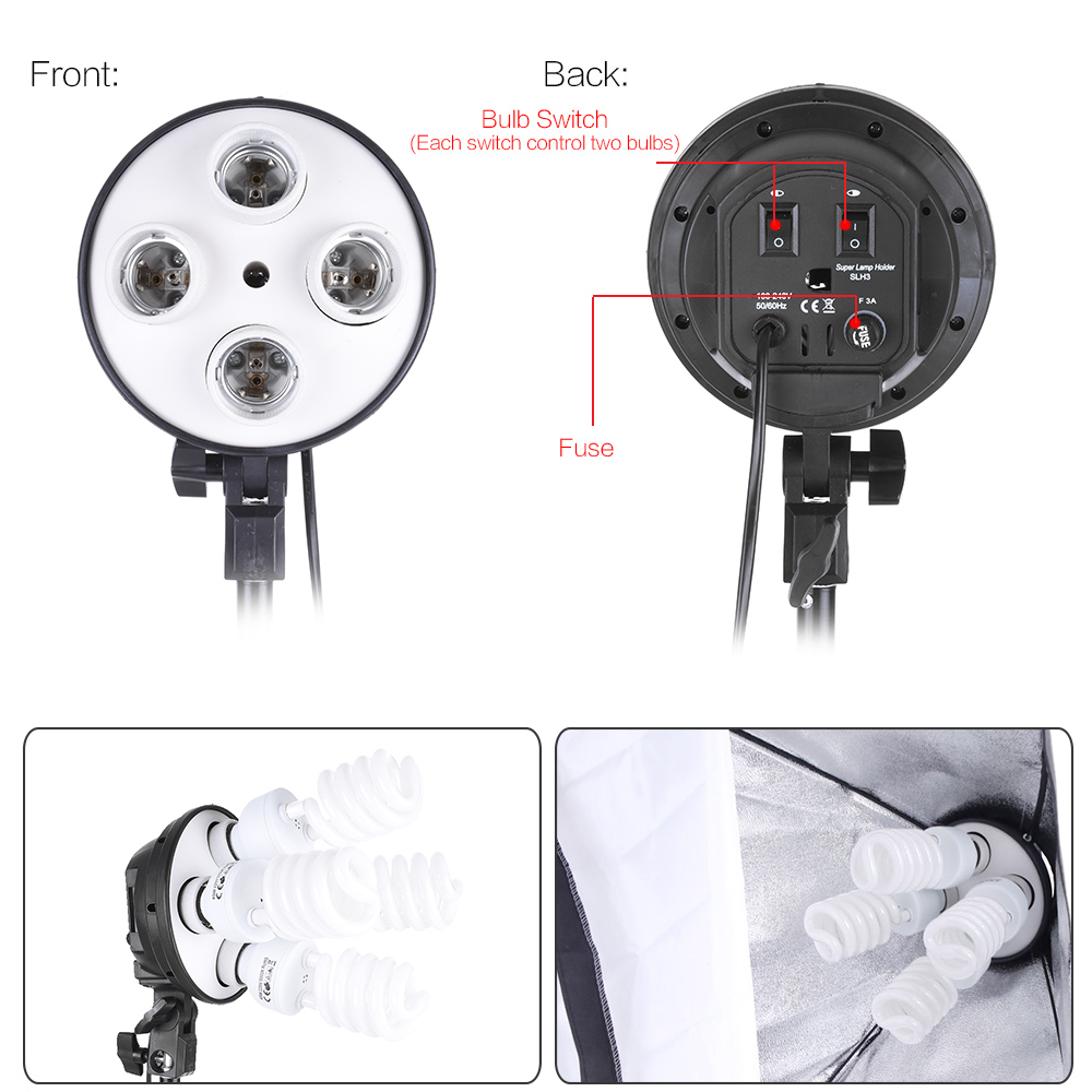Andoer Kit Softbox LED 85W Studio Photo Vidéo - Softbox 50x70 Cm, Trépied, Télécommande, Température 2800-5700K