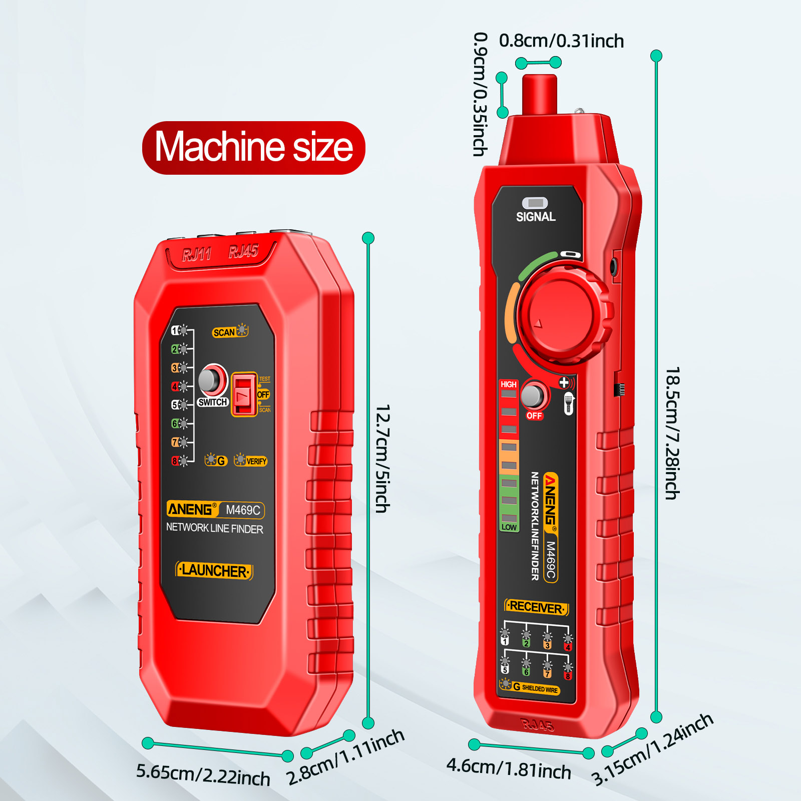 ANENG M469C Network Cable Finder RJ45 RJ11 LAN Cable Tester Networking Tool Wir - Afbeelding 8 van 12