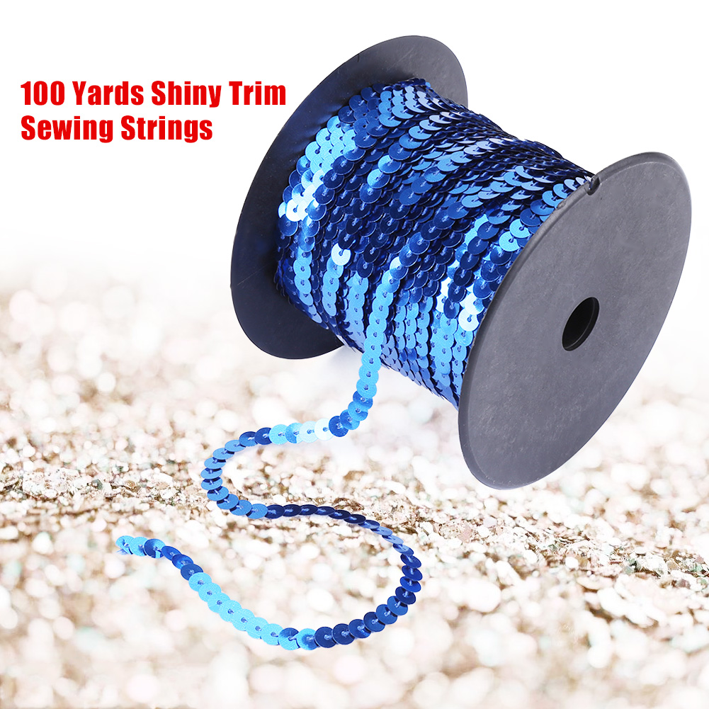DIY 100 Yards 6mm Shiny Trim Sewing Strings Flat Round Sequins Line Accesso Fit - Picture 11 of 15