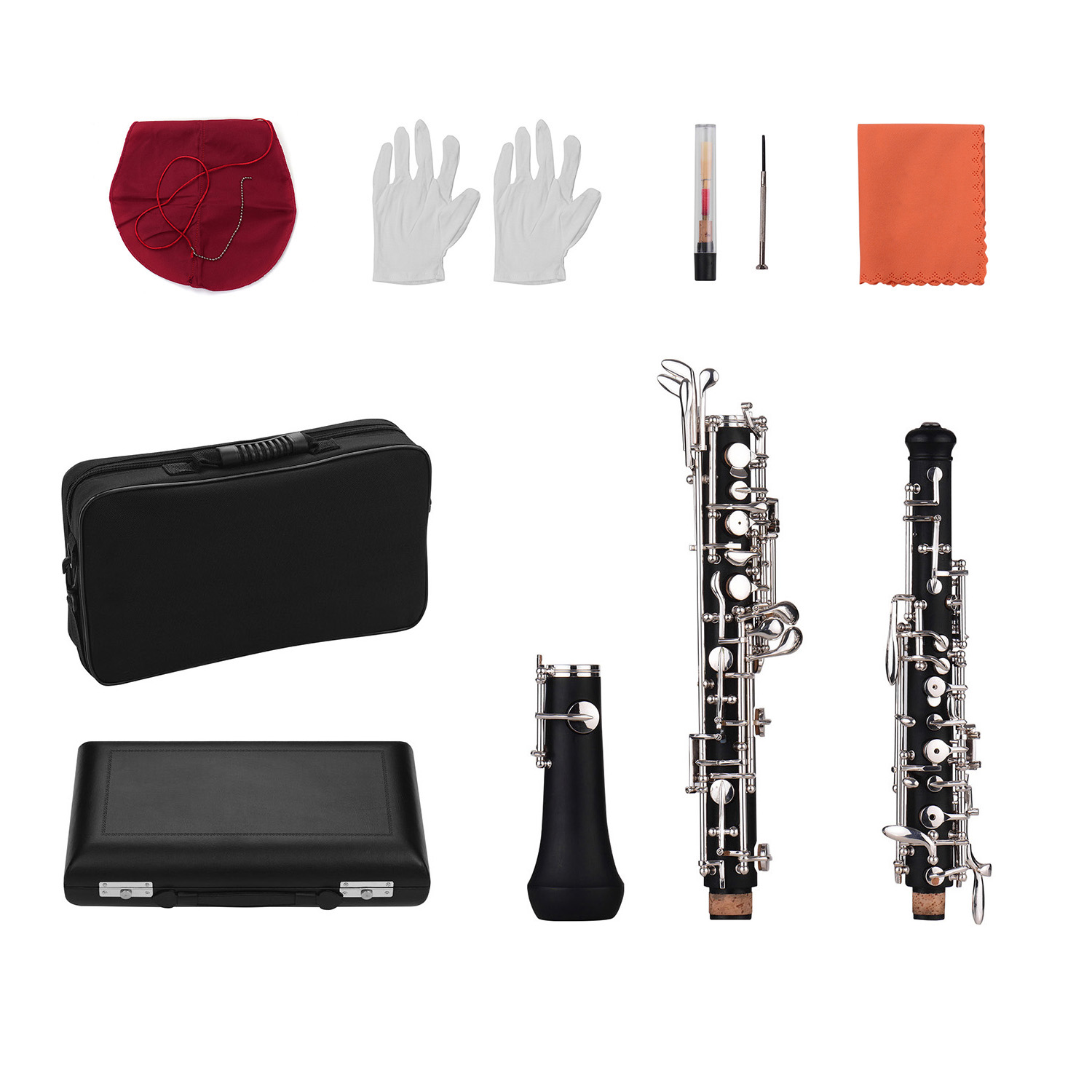 Professional Oboe C Key Semi-automatic Style Silver-plated Keys