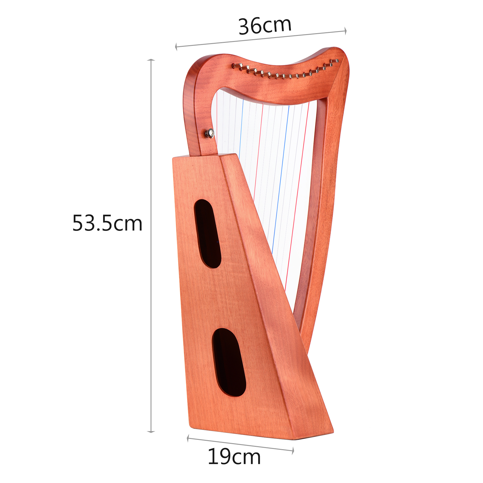 Walter.t 15-String Lyre Harp Wooden String Instrument With Carry