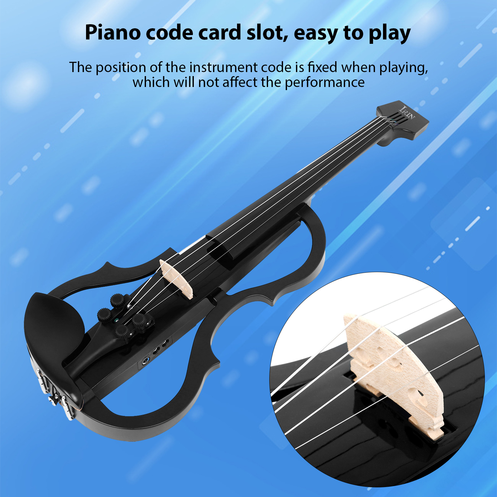 IRIN サイレントエレキバイオリン 4/4 IRIN 4/4 Violin Full Size Set Carbon Fiber Professional Silent