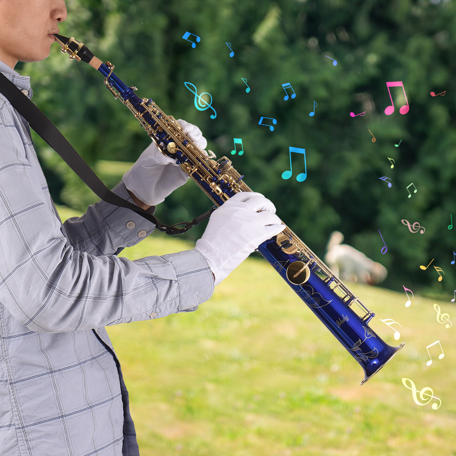 Btuty Brass Straight Soprano Sax Saxophone Bb B Flat Woodwind