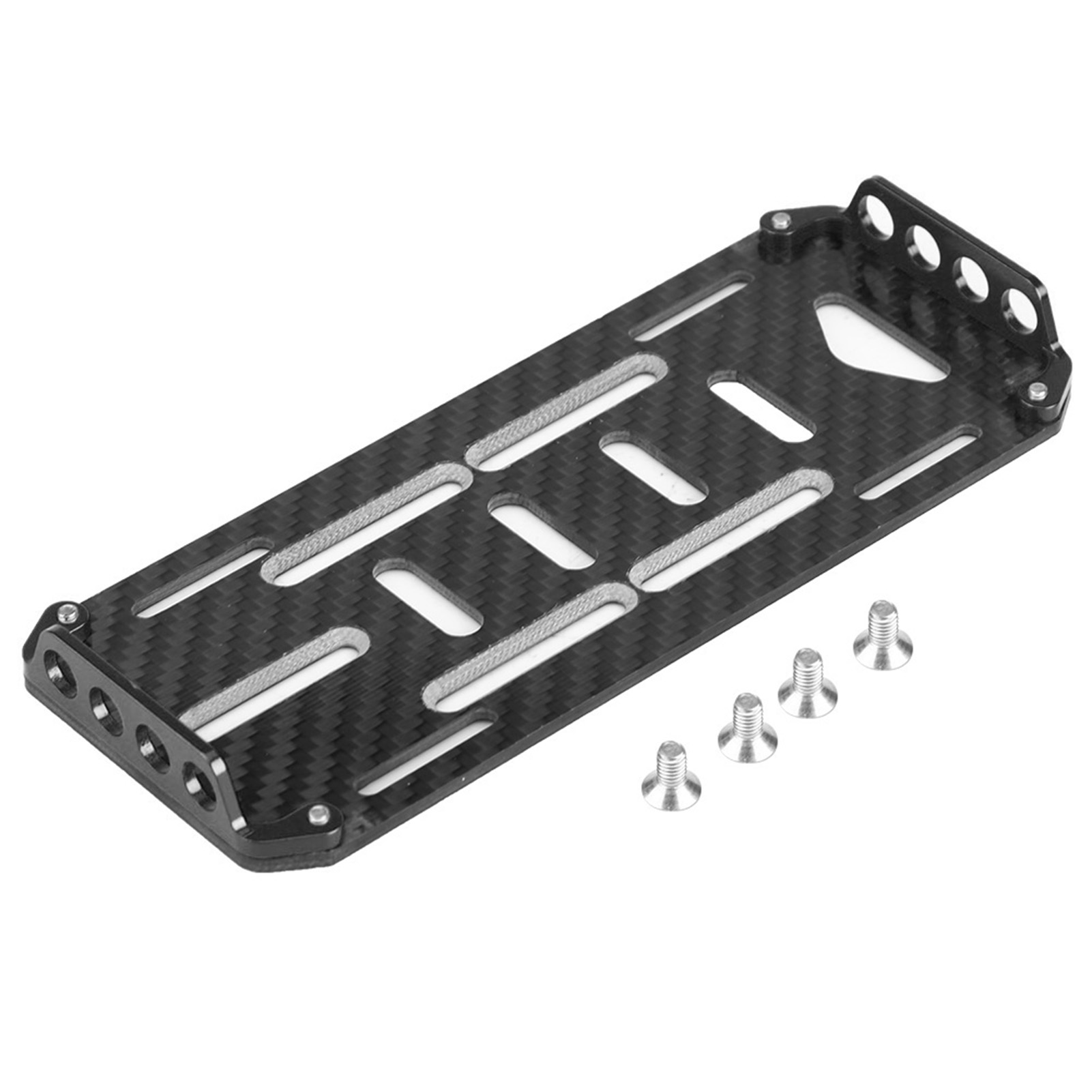 RC Battery Mount Plate Aluminium Alloy Carbon Fiber for 1/10 RC Car Climbing Car - Picture 12 of 17