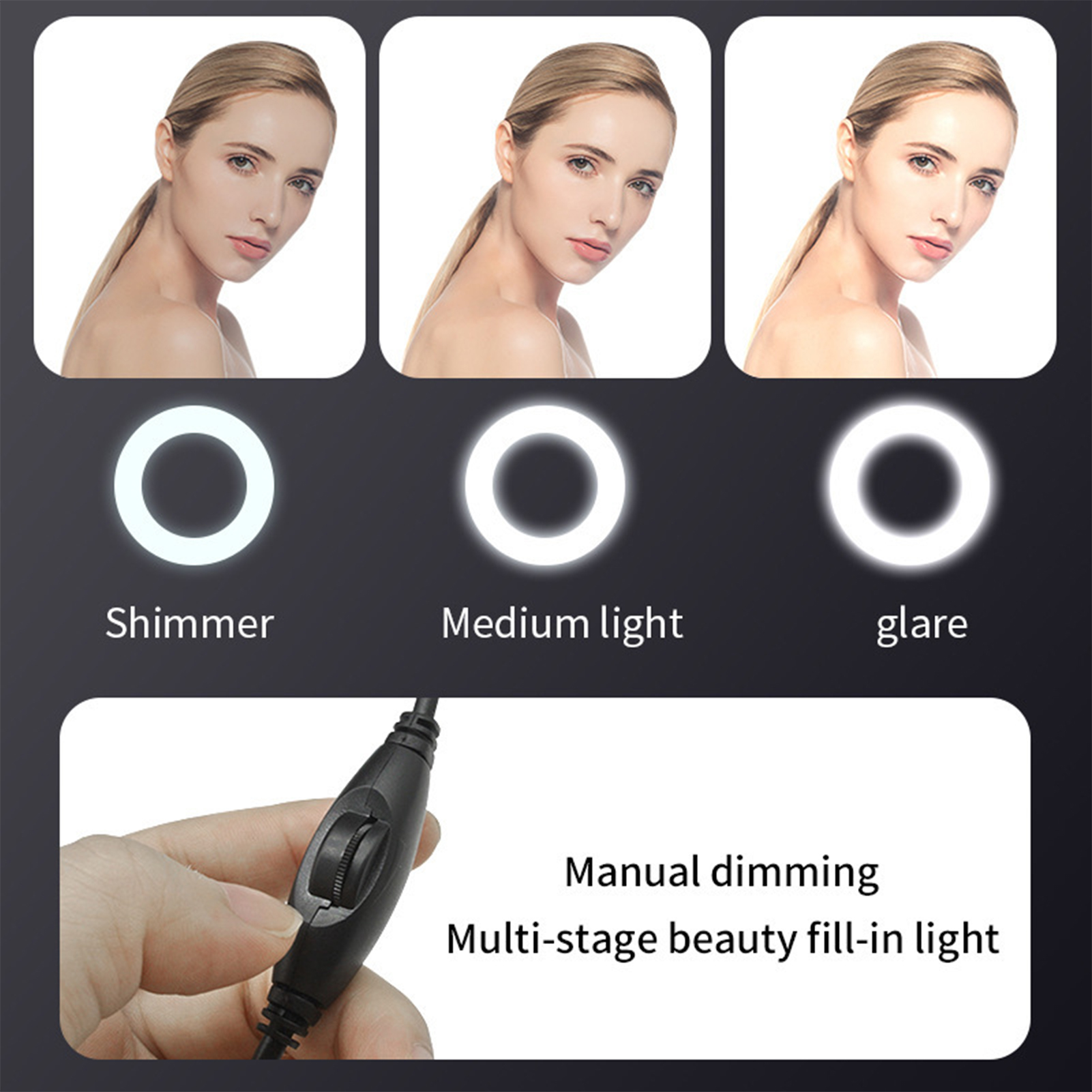 1080P Full HD Webcam AF Web Camera Built In Adjustable Ring Light Auto DY9