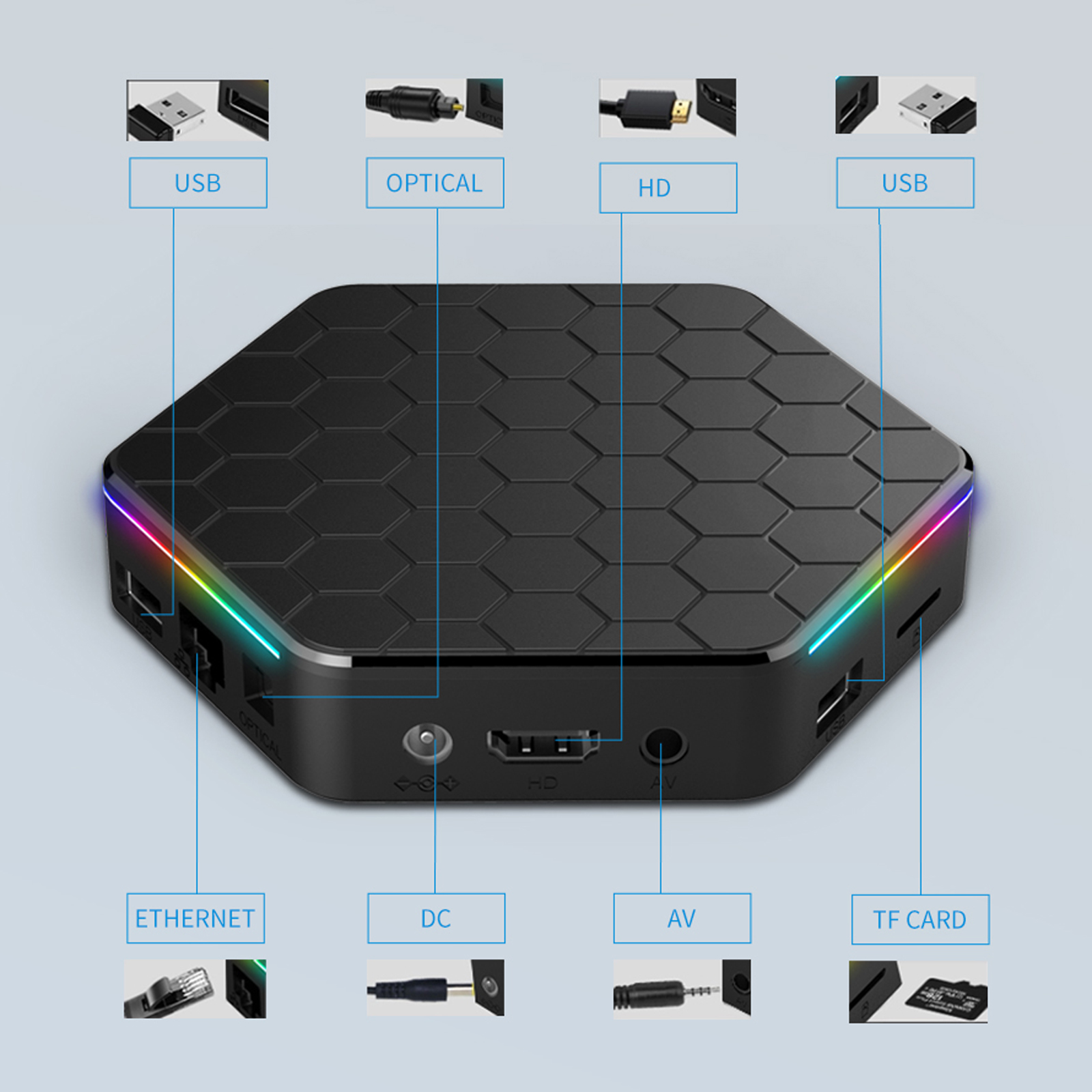 T95Z Plus Android12.0 TV Box H618 Quad-core 6K UHD WiFi6 BT5.0 Reproductor multimedia G7F3 - Imagen 9 de 12
