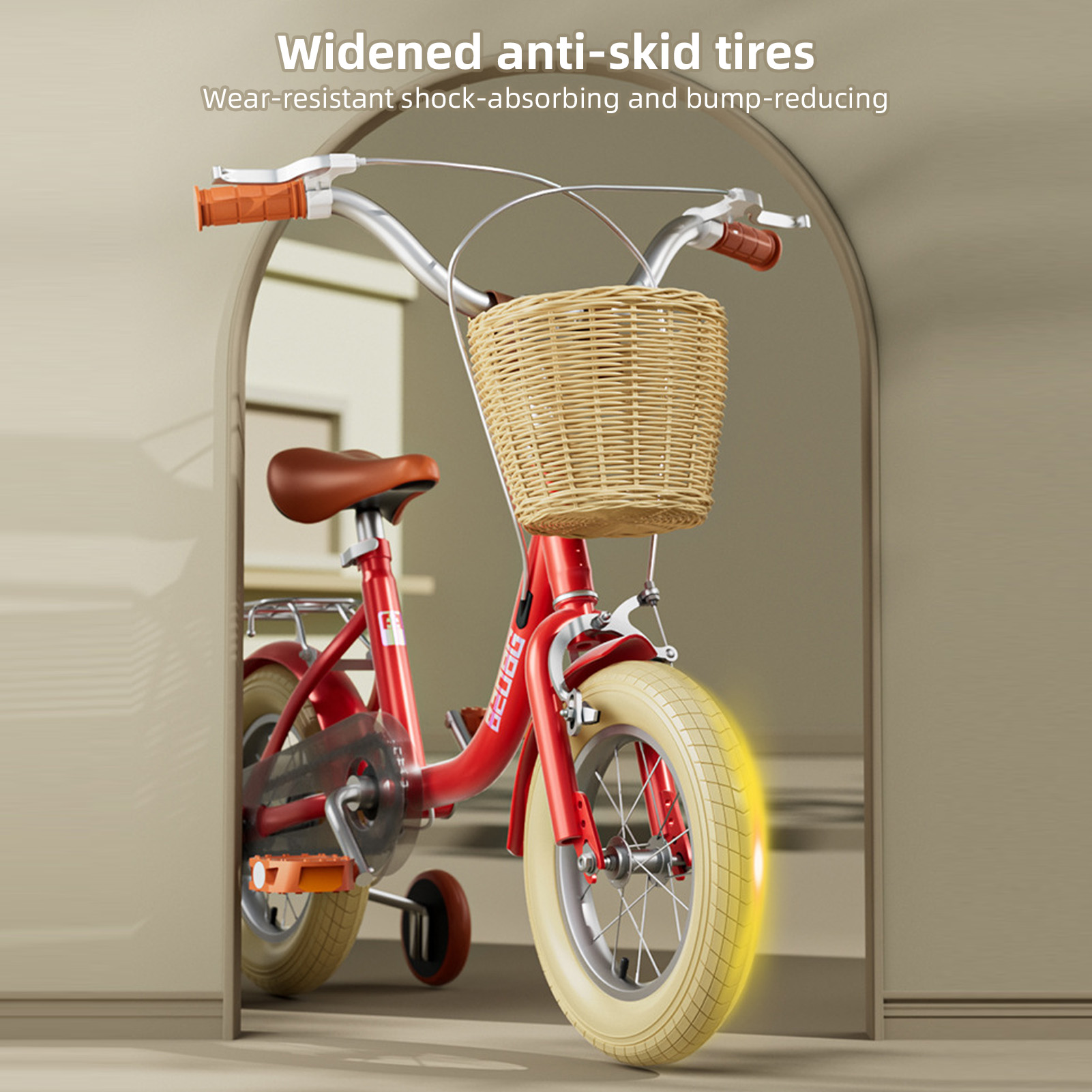 Kids Bikes Beginner Training Bike With Training Wheels Front Rear Brake HHJM - Bild 4 von 12