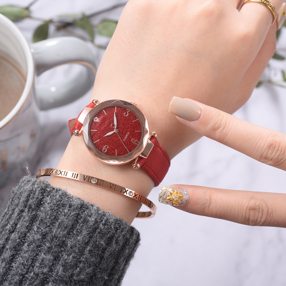 Elegante Frauen PU Lederband Quarz Uhr Runde Zifferblatt Legierung Armbanduh FOY - Zdjęcie 24 z 29