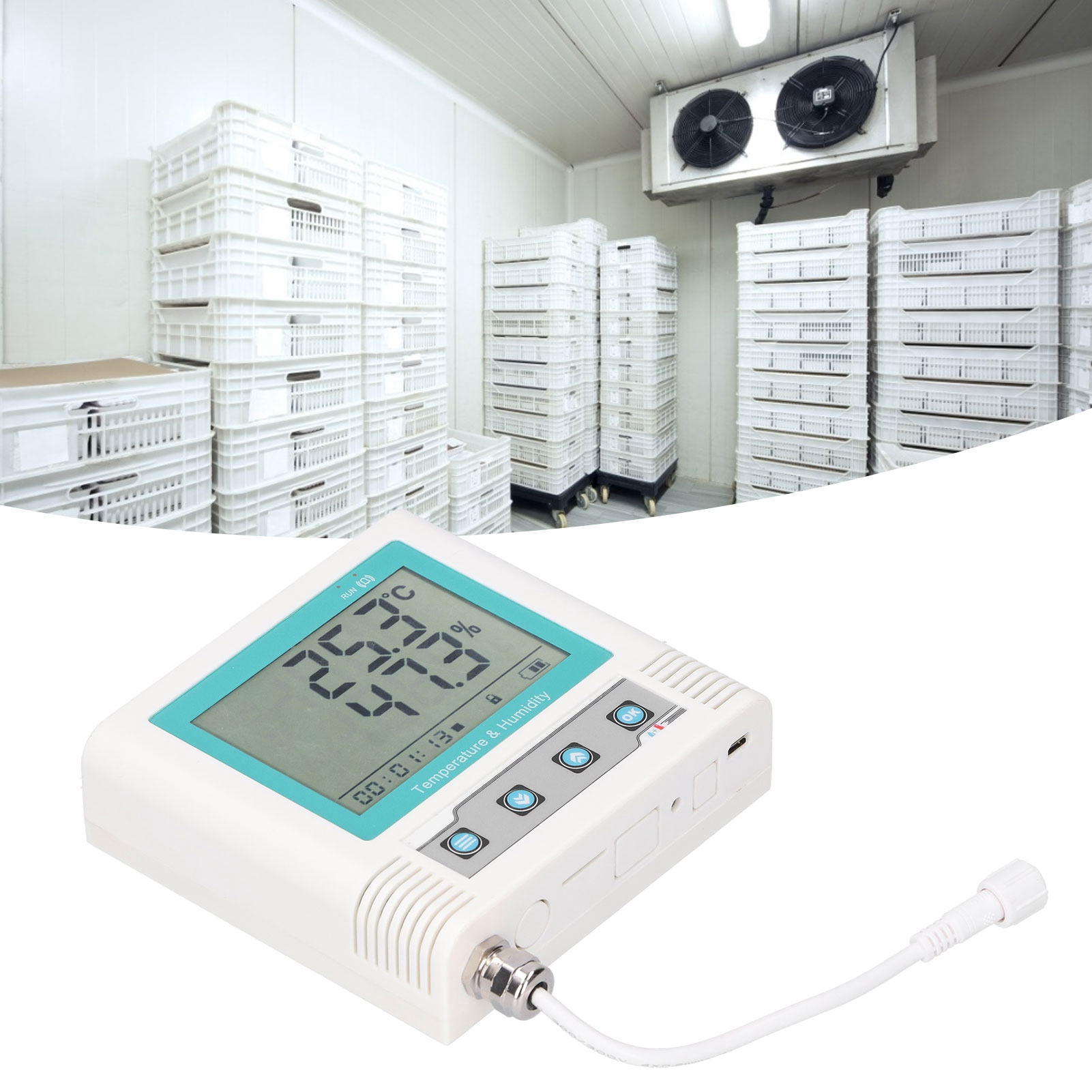 Temperature And Humidity Data Logger External USB Recorder LCD Display DC 5V - Picture 15 of 16