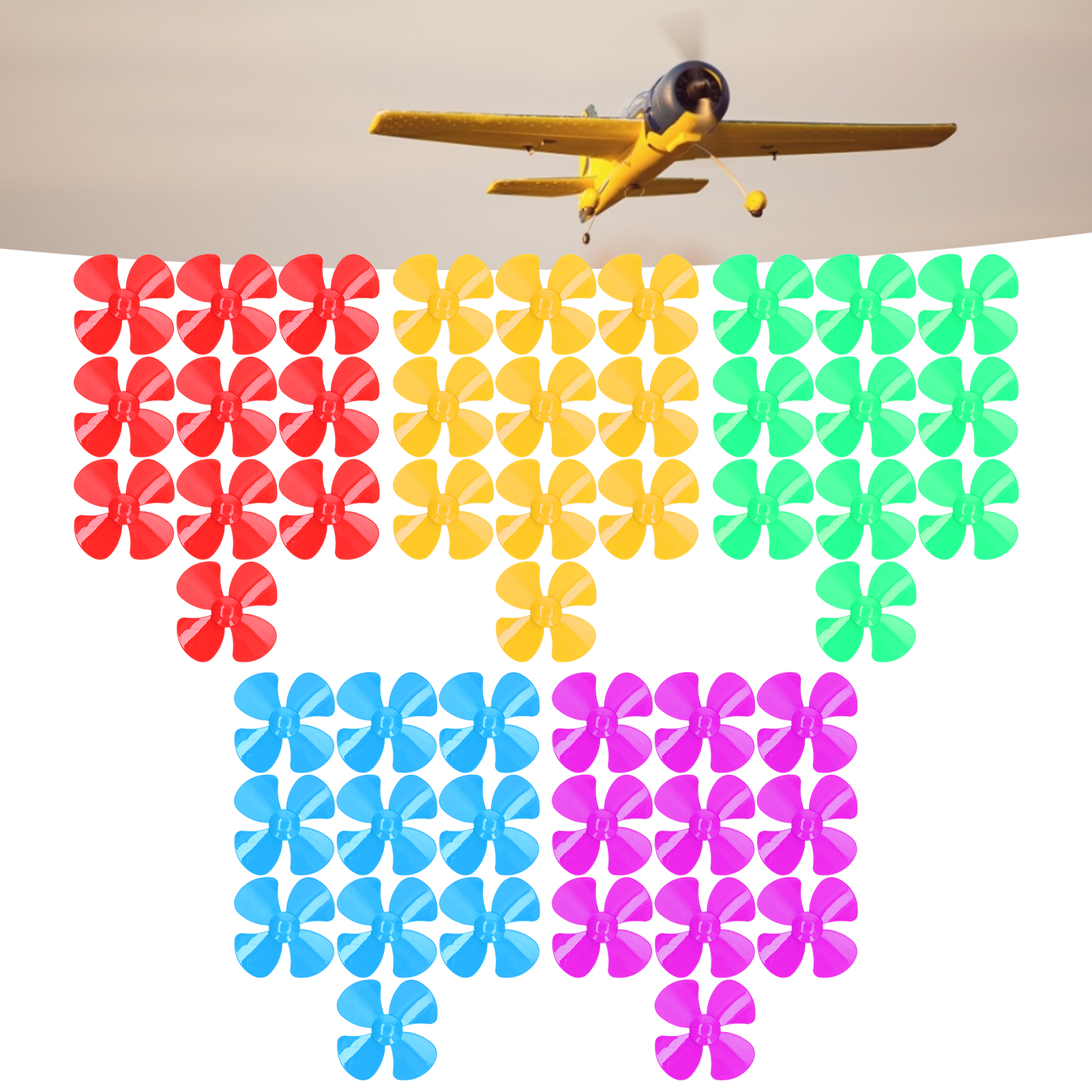 10Pcs Propeller 4 Blades Strong Wind Light Weight 40mm DIY Toy Car Propeller - Picture 28 of 37