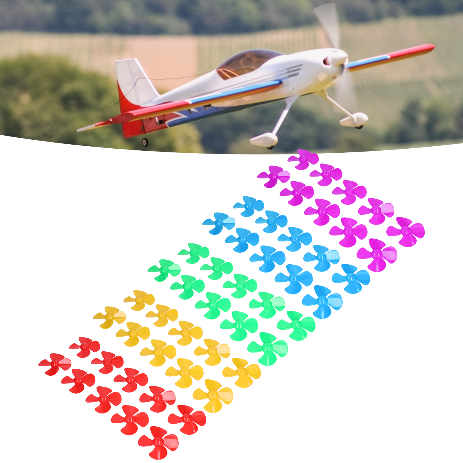 10Pcs Propeller 4 Blades Strong Wind Light Weight 40mm DIY Toy Car Propeller - Picture 34 of 37