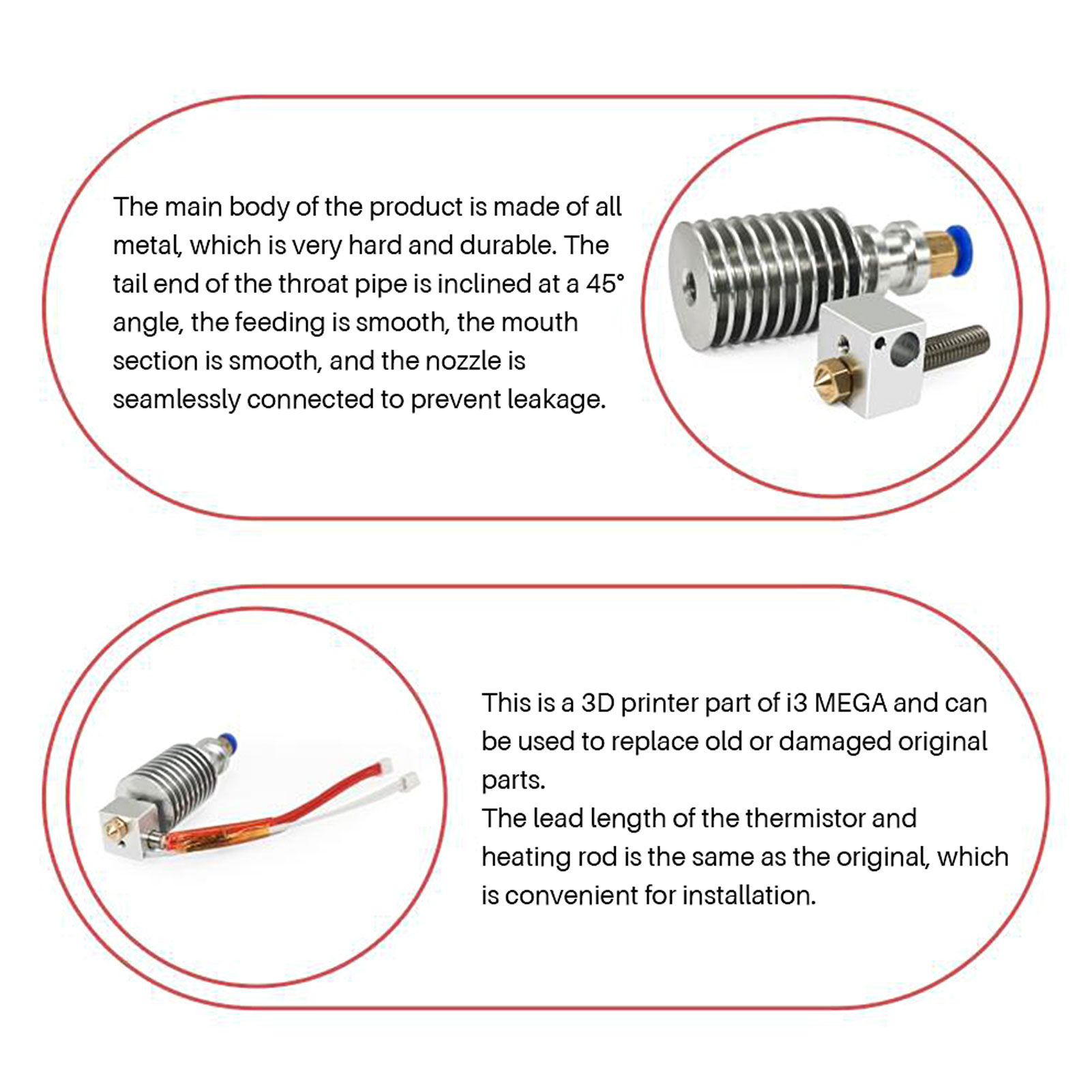 Hot End Extruder Print Head Set 3D Printer Extruder Print Head 40W♡ - Zdjęcie 16 z 18