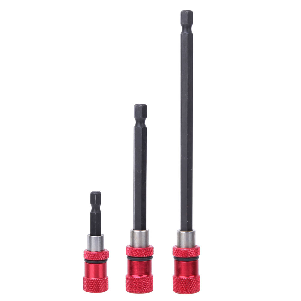 Porta punte cacciavite acciaio inox rosso 1/4 di pollice sgancio rapido magnetico - Foto 9 di 11