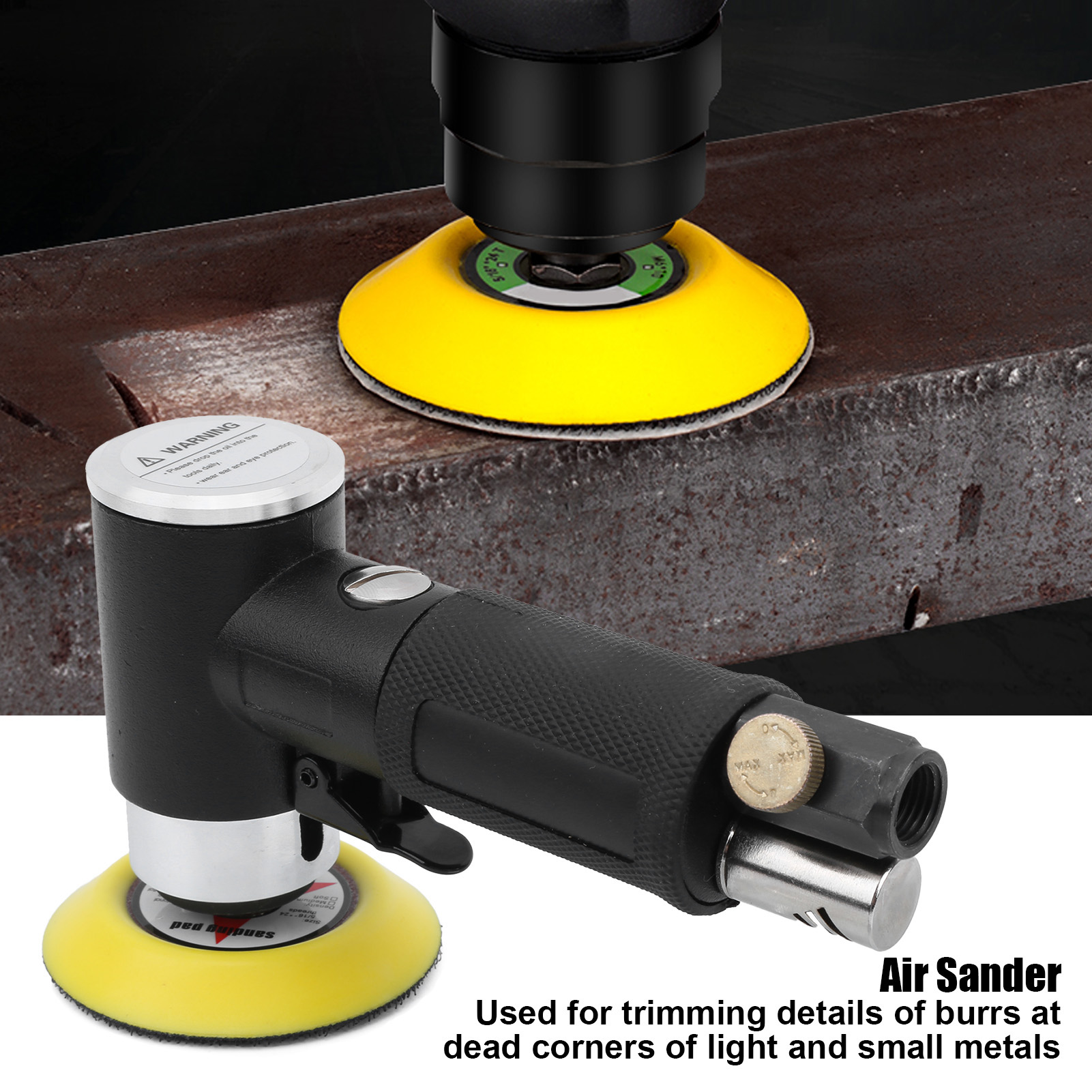 48Pcs Air Sander Black Eccentric Pneumatic Car Waxing Polishing Sanding Machine