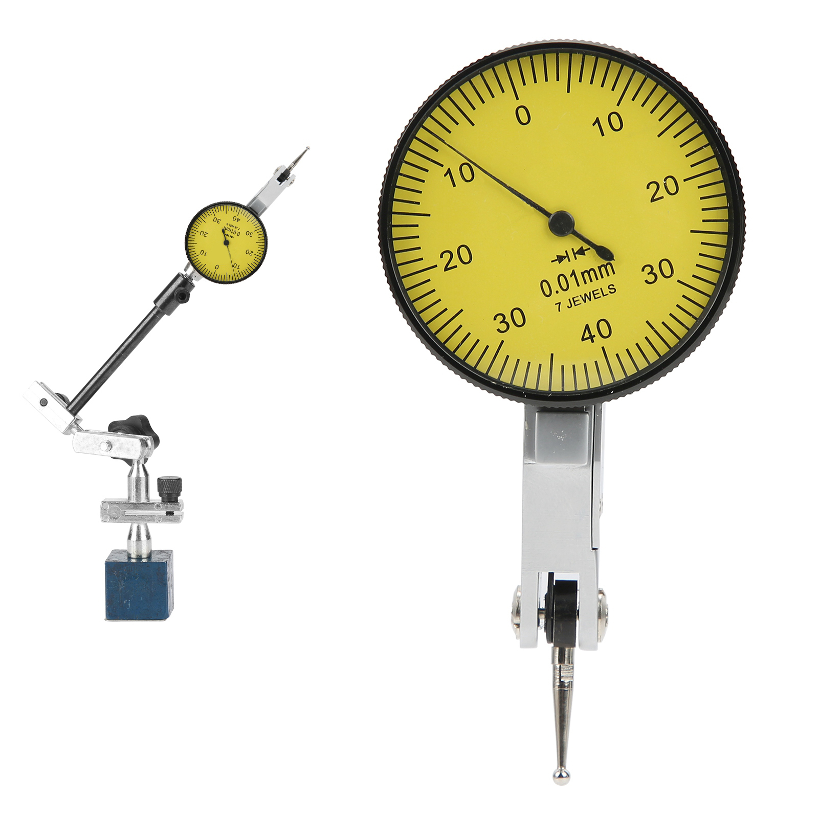 Indicateur de test de cadran, jauge de kit d'outils de compteur d'indicateur de test de cadran de levier de précision 0,01 mm avec boîtier gris Indicateur de test de cadran, jauge de kit d'outils de compteur d'indicateur de test de cadran de levier de précision 0,01 mm avec boîtier gris