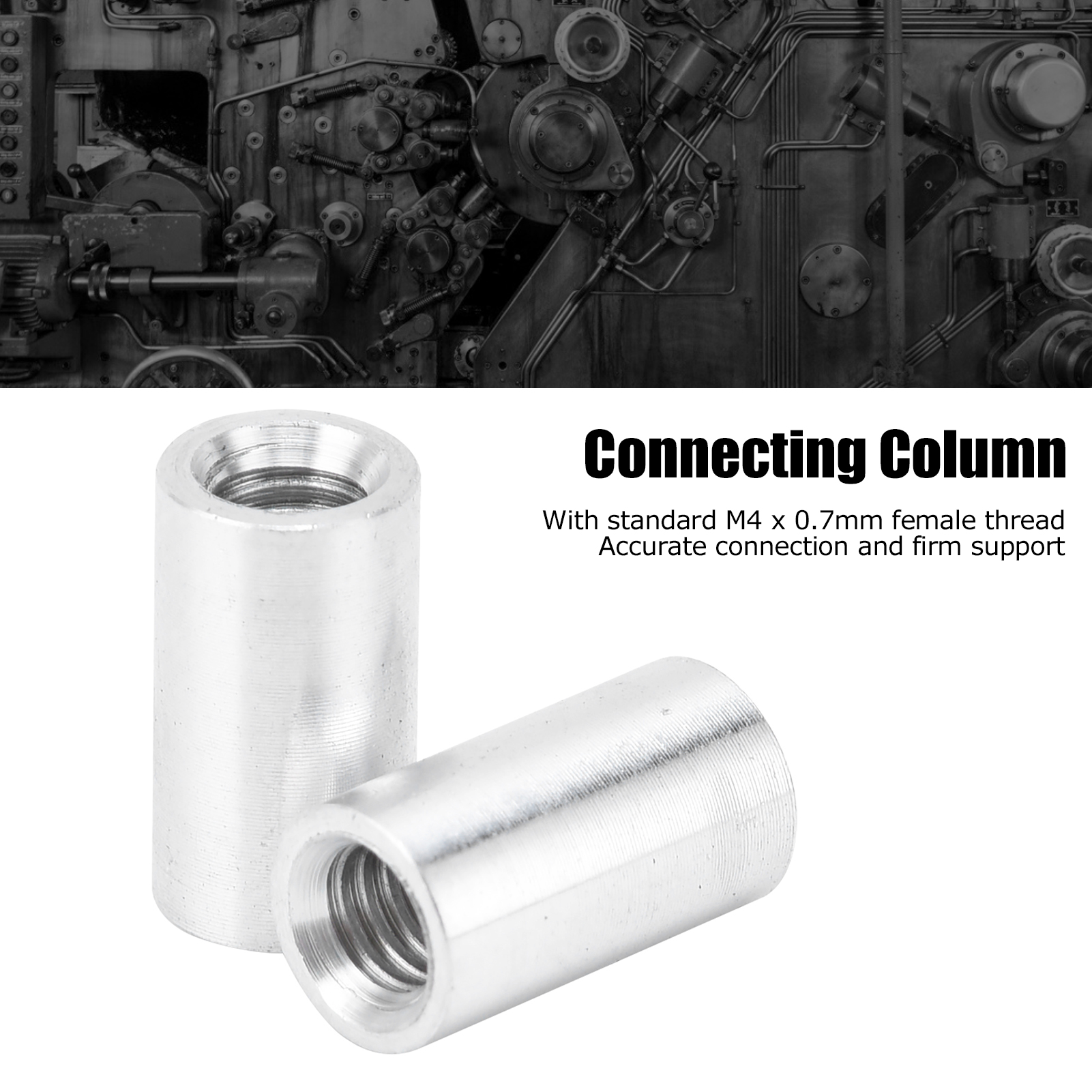 10Pcs Round Standoff Aluminum Alloy Female Thread Pillar Connecting Column