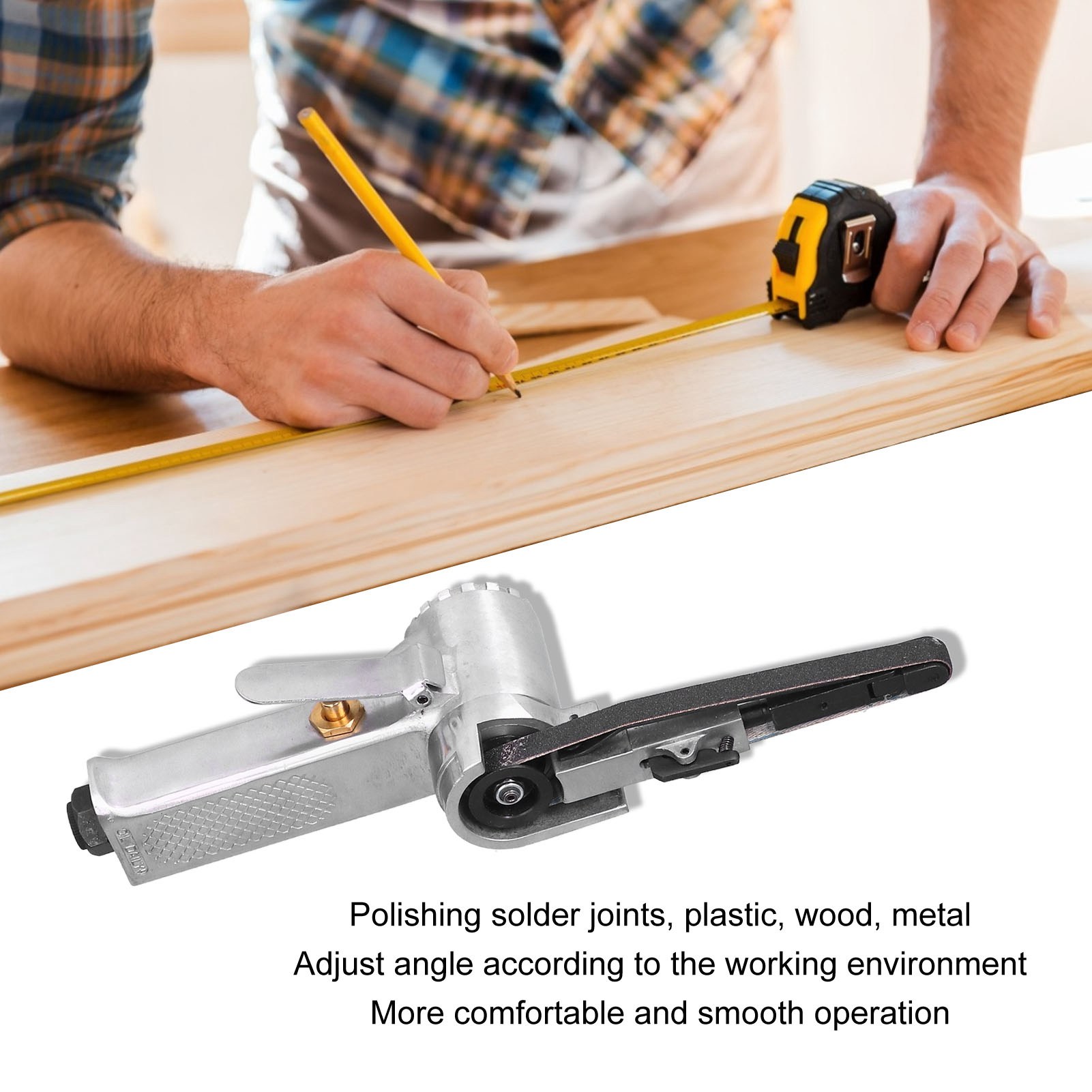 Air Belt Sander Pneumatic With Sandpaper Grinding Machine 1in KP-699 10x330mm - Picture 25 of 30