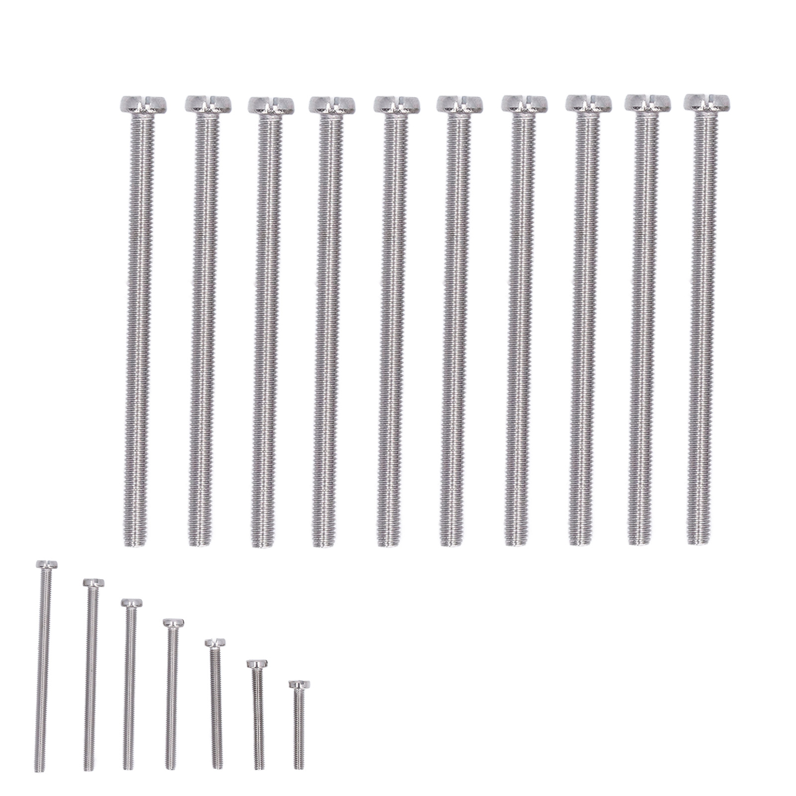 50Pcs Cheese Head Slot Screw A2‑70 Stainless Steel For Machinery Household M3