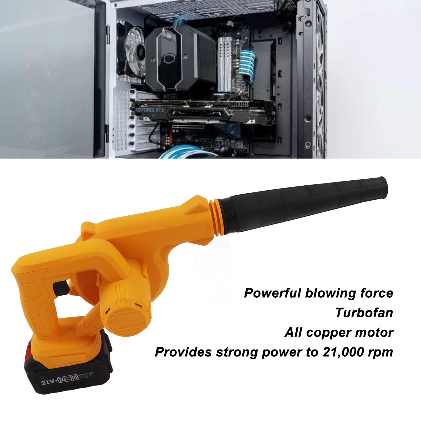 Electric Leaf Blower Cordless Battery Powered Noiseless Multi Functional Blower - Photo 15/18