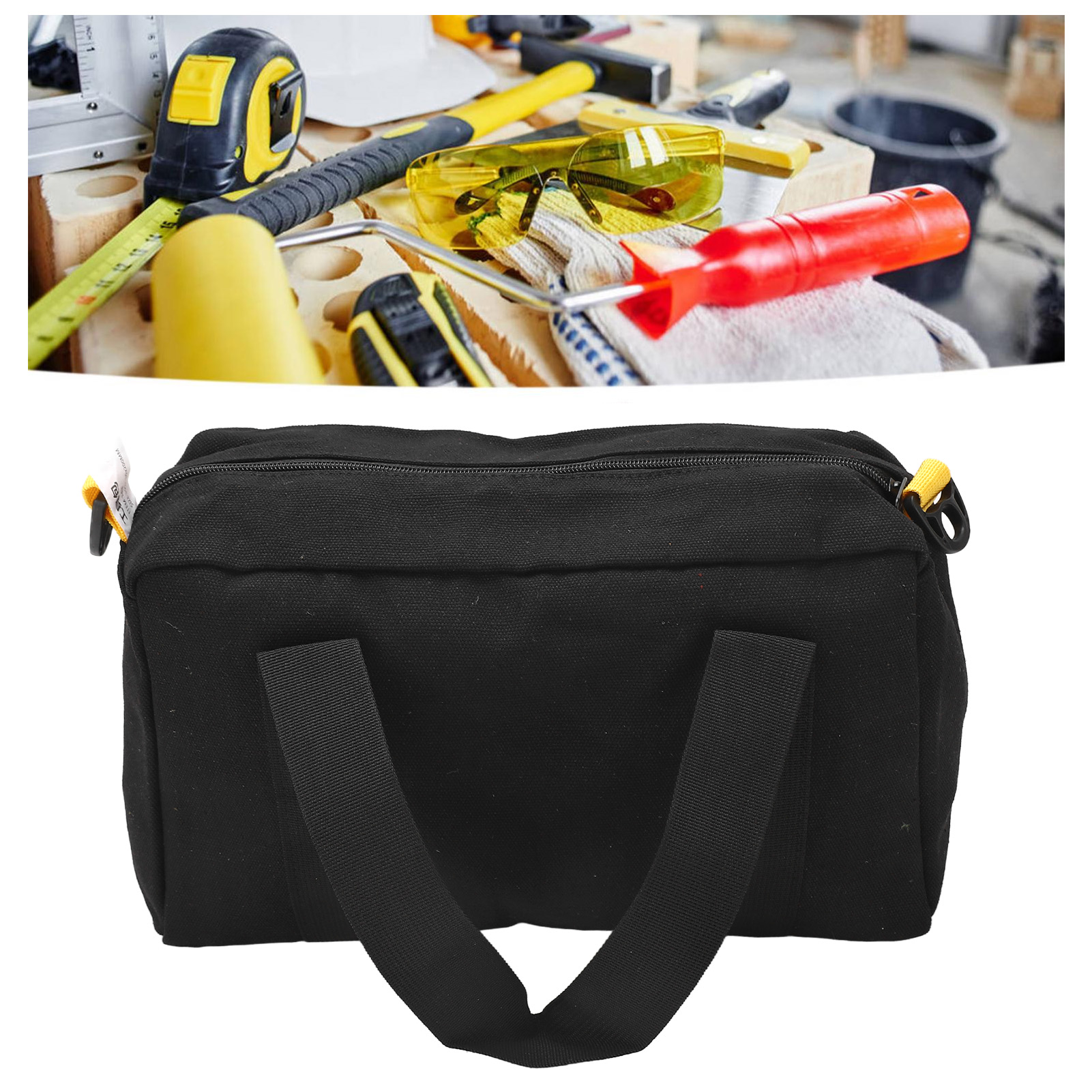 Electrician Tool Pouch Wide Mouth LargeCapacity Waterproof Canvas Tool Bag Black - Picture 16 of 21