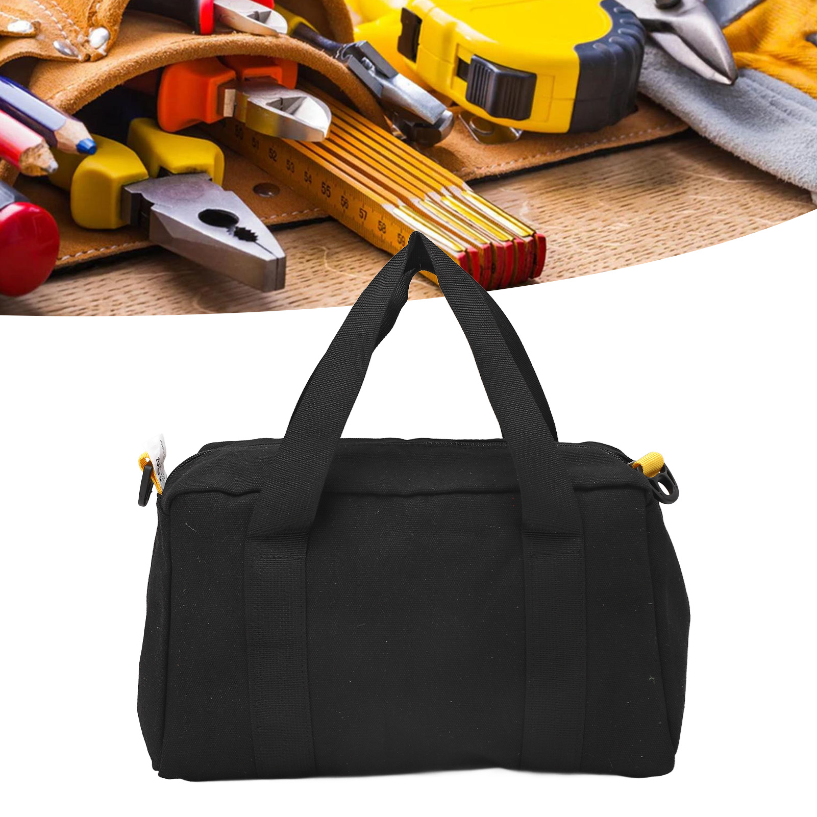 Electrician Tool Pouch Wide Mouth LargeCapacity Waterproof Canvas Tool Bag Black - Picture 18 of 21