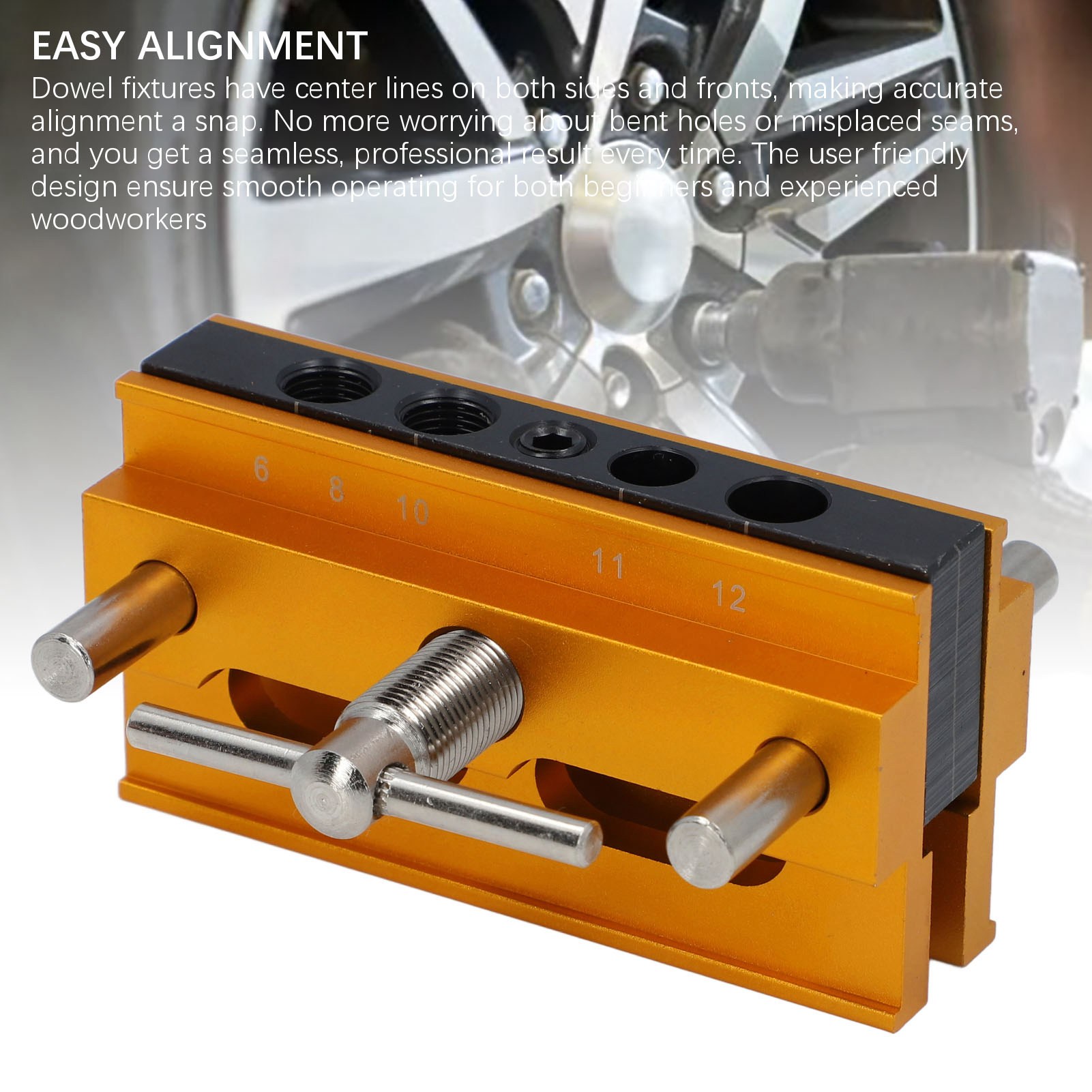 Self Centering Doweling Jig Kit with 6Bushings for Accurate Woodworking Projects