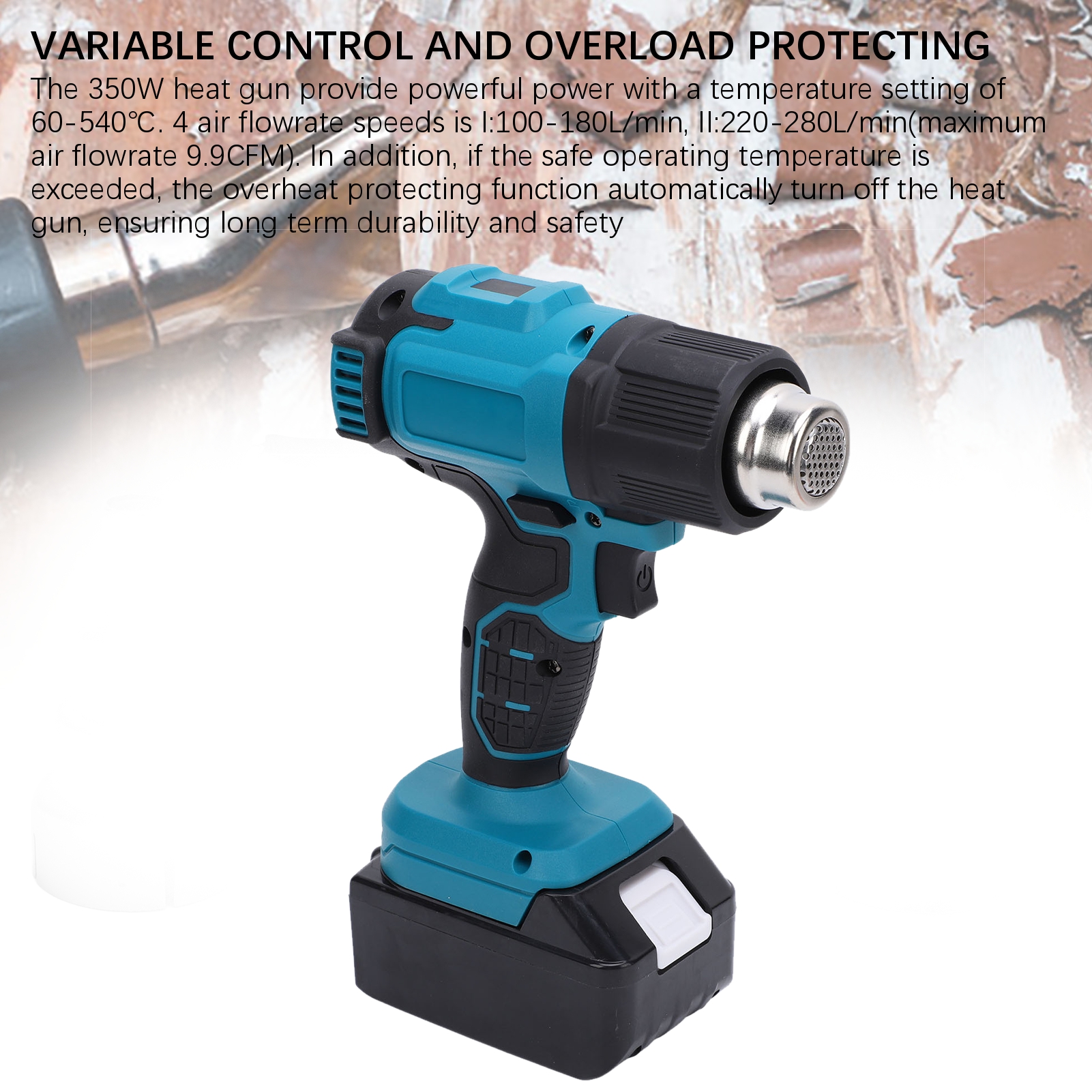 Cordless Heat Gun Rechargeable Battery Powered Hot Air Gun For Crafting Crafts - Picture 25 of 30