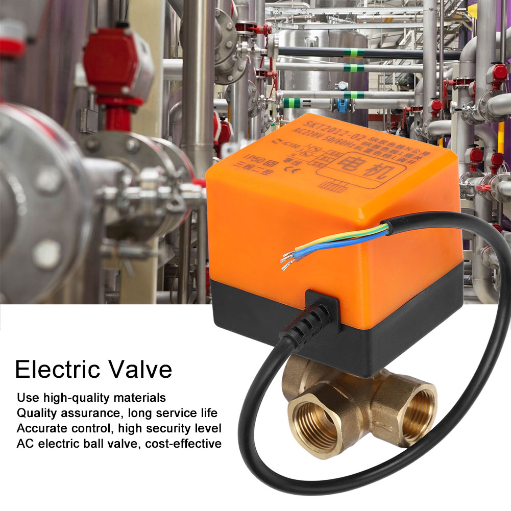 Motorized Ball Valve L Shape Orange Brass Electric Valves 3‑Wire 2‑Control 1.6MP - Bild 14 von 19