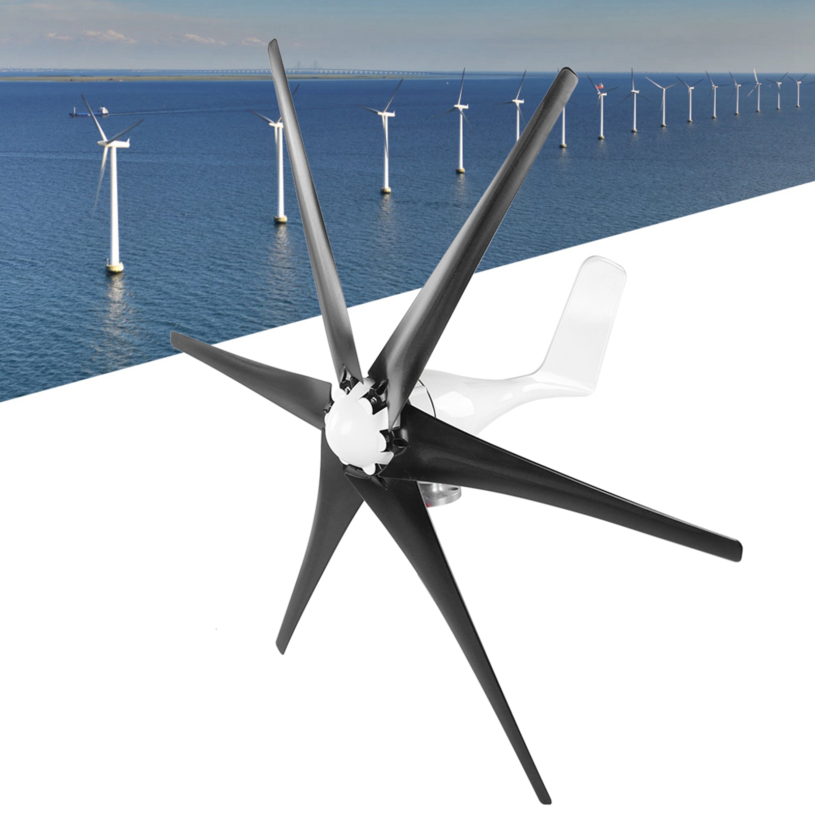 (Black 12V)800W Small Wind Generator Kit Windmill Generator Wind Power