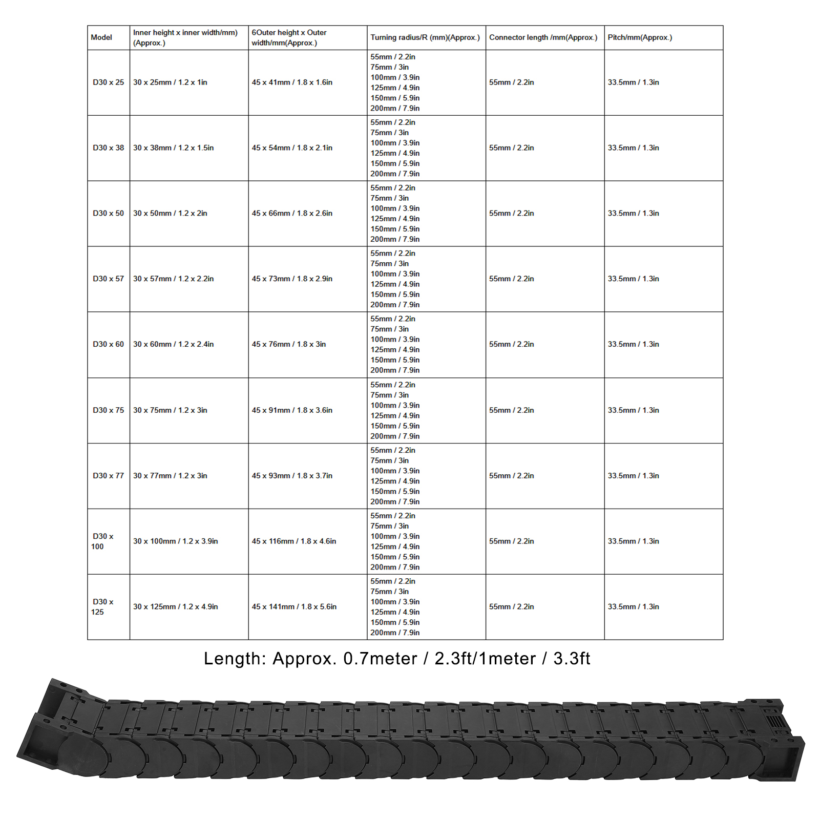 Cable Drag Chain Nylon Wire Carrier Full Enclosed Low Noise Series Tank Towlines - Picture 18 of 29