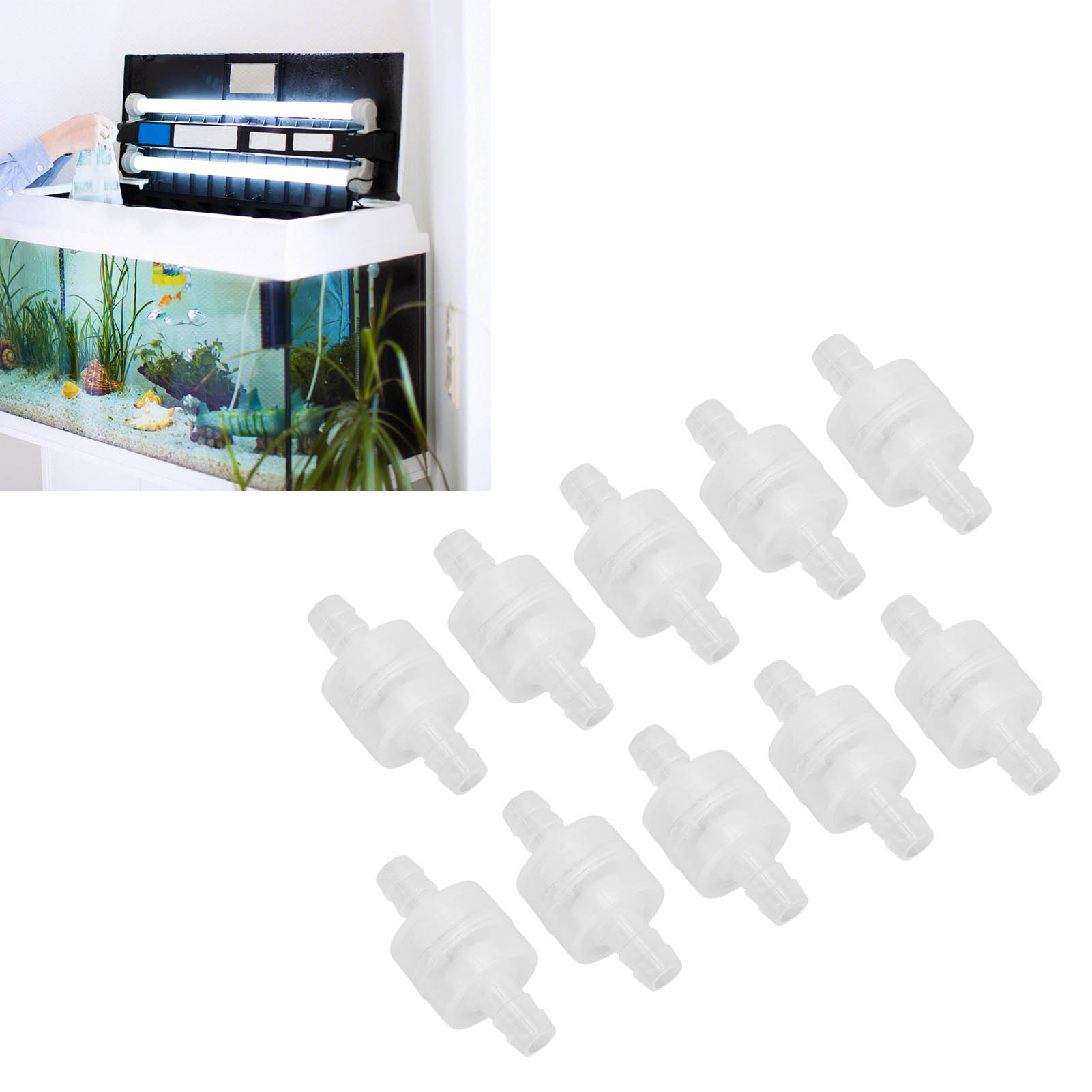 Lot De 10 Clapets Anti-retour à 1 Voie Translucides Avec Ressort - Imagen 18 de 18