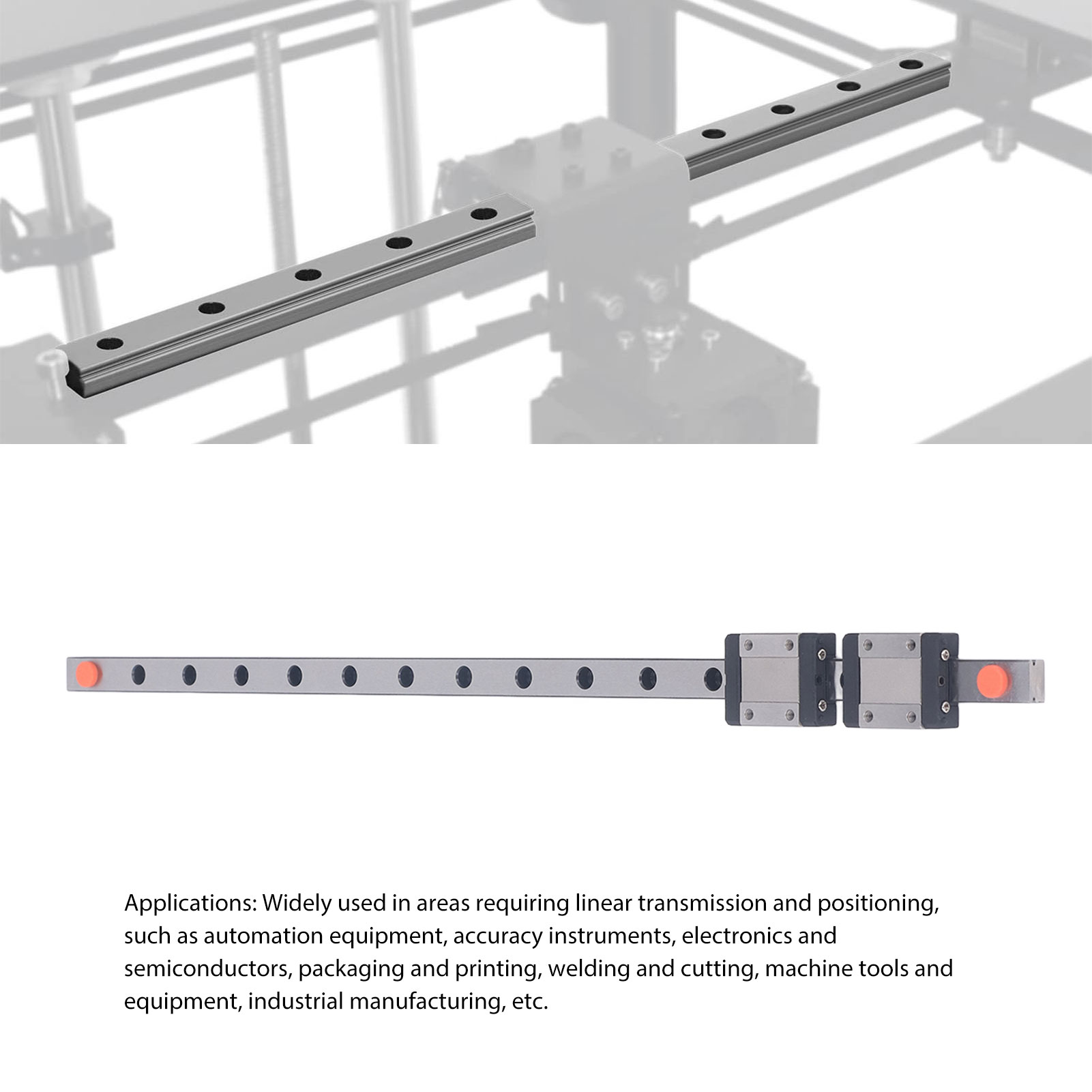 High Accuracy Stainless Steel Linear Guide Rail with 2 Sliders for 3D Printer - Picture 17 of 21