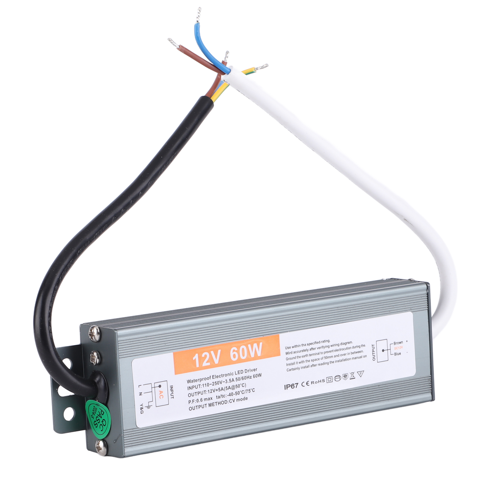 60W UltraThin Waterproof Power Supply LED Power Supply Driver AC110250V