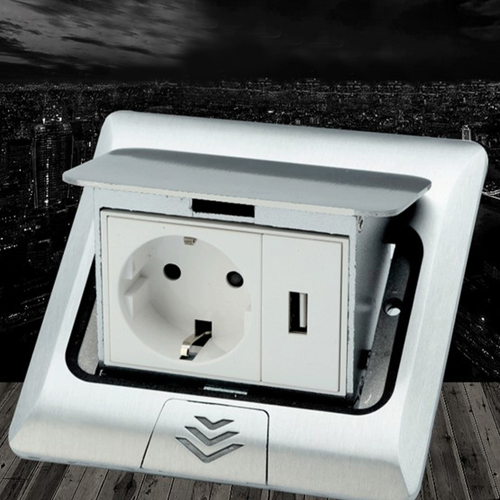 Floor Electrical Outlet Embedded Pop Up Socket Box EU Standard USB Power - Bild 30 von 30