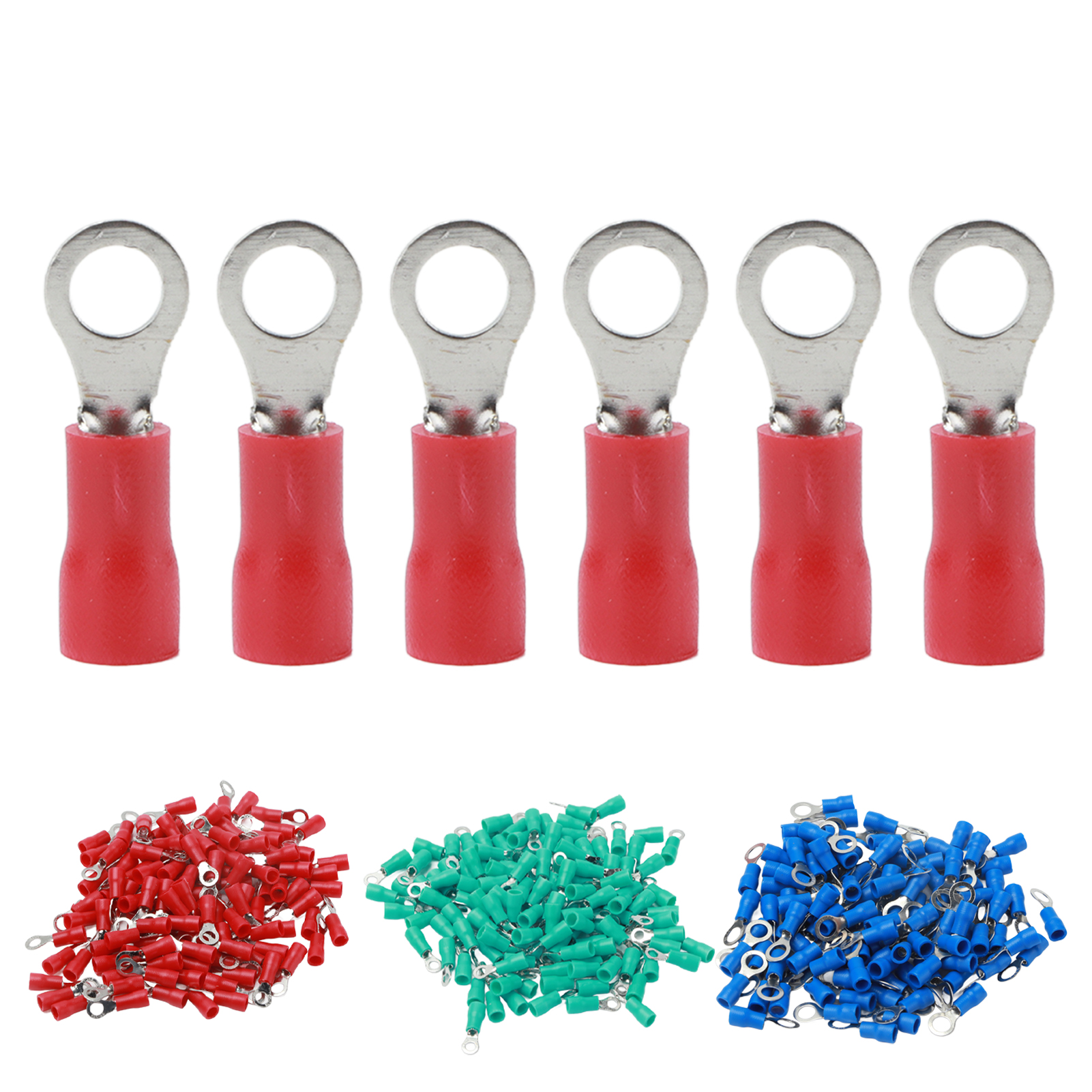 100x Pre Insulated Ring Crimp Terminals Copper PVC Wire Connector AWG 22‑16 - Picture 25 of 33