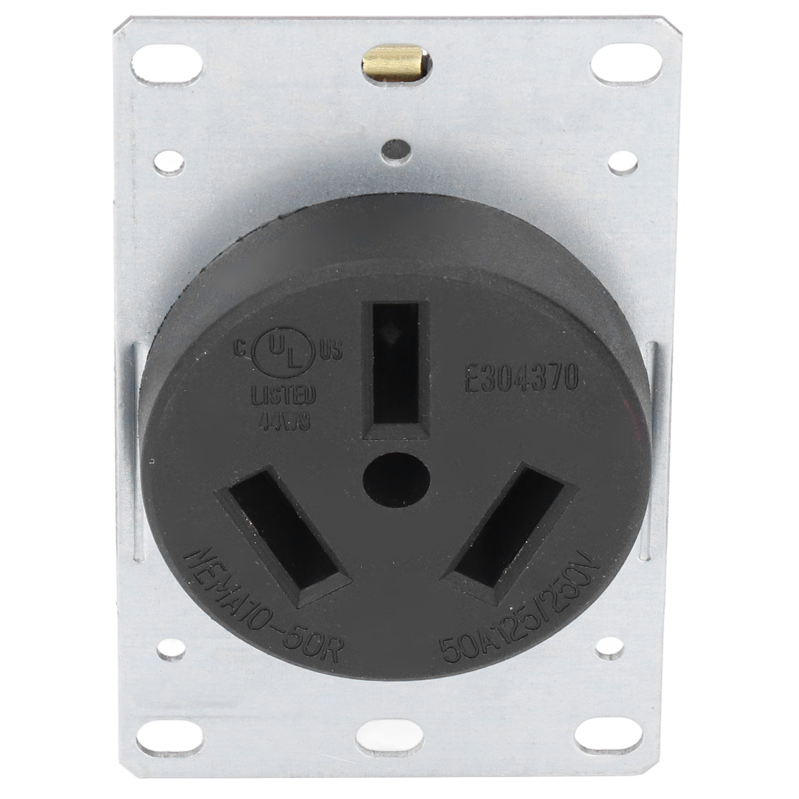 50A 125V 250V NEMA 10-50R Receptacle Outlet With Brass Contacts PA66 Plastic - Picture 1 of 22
