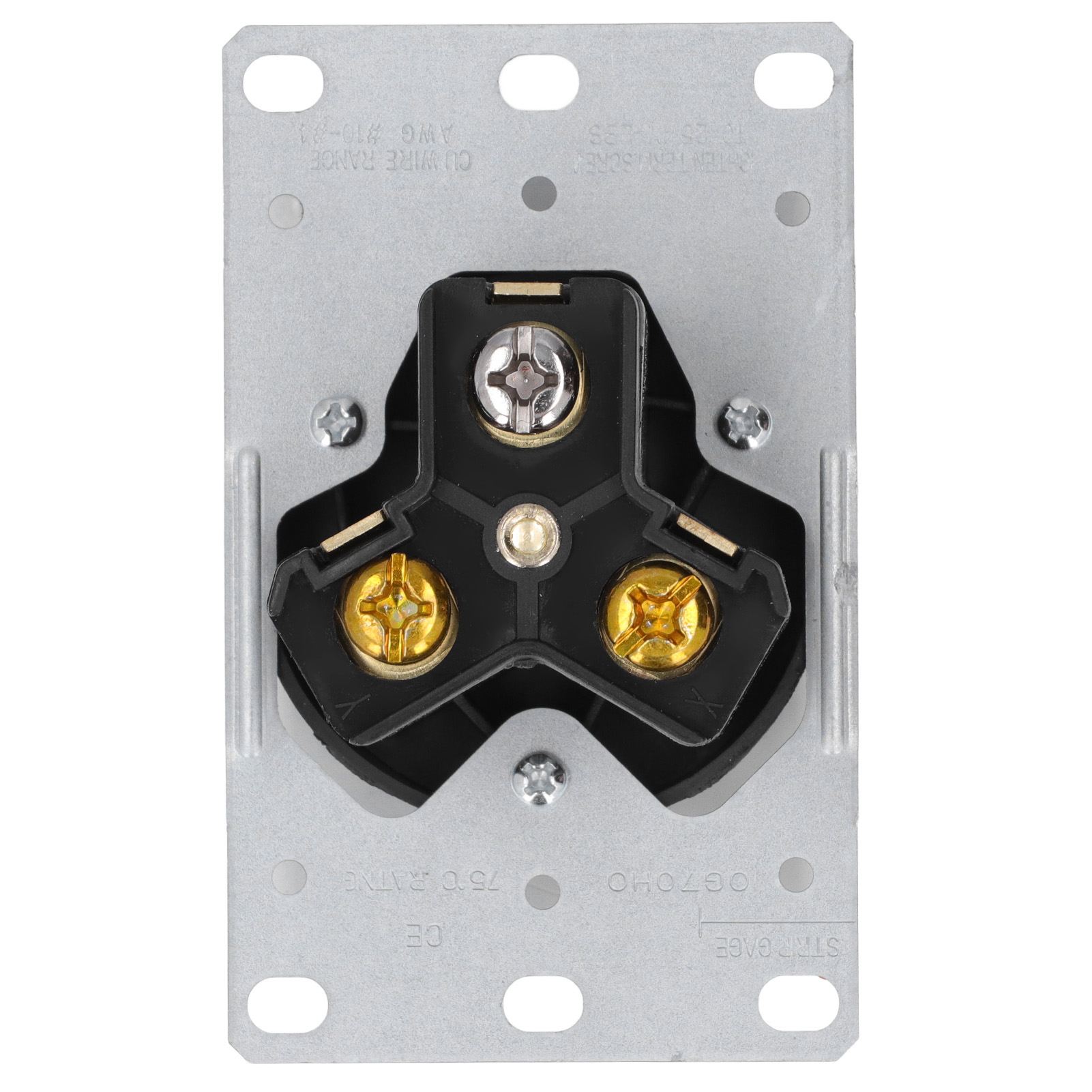 50A 125V 250V NEMA 10-50R Receptacle Outlet With Brass Contacts PA66 Plastic - Picture 11 of 22