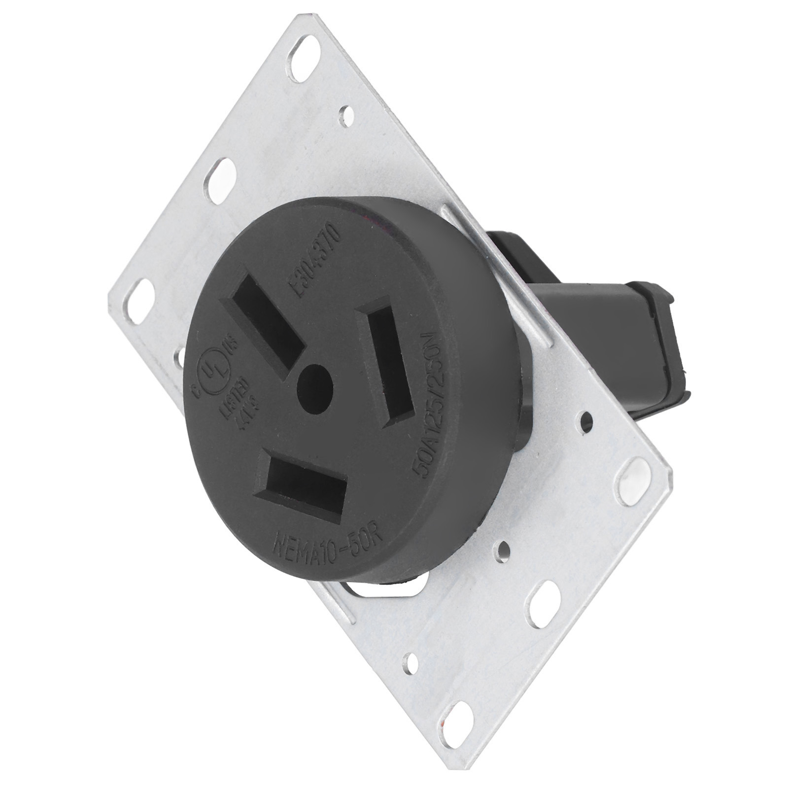 50A 125V 250V NEMA 10-50R Receptacle Outlet With Brass Contacts PA66 Plastic - Picture 20 of 22