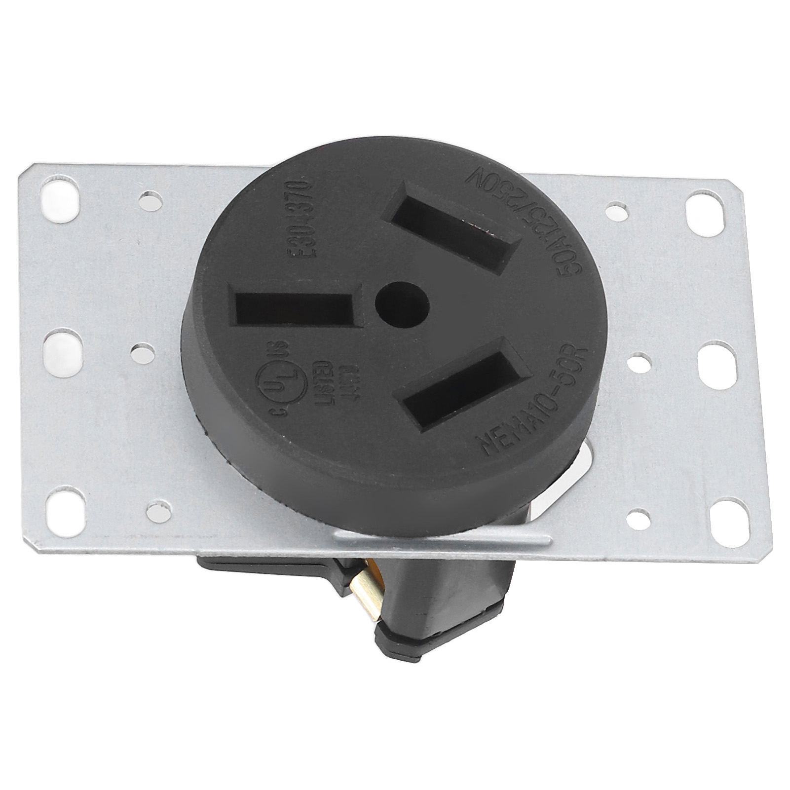 50A 125V 250V NEMA 10-50R Receptacle Outlet With Brass Contacts PA66 Plastic - Picture 10 of 22