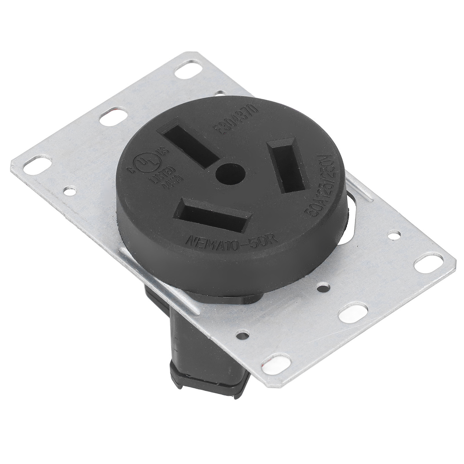 50A 125V 250V NEMA 10-50R Receptacle Outlet With Brass Contacts PA66 Plastic - Picture 19 of 22