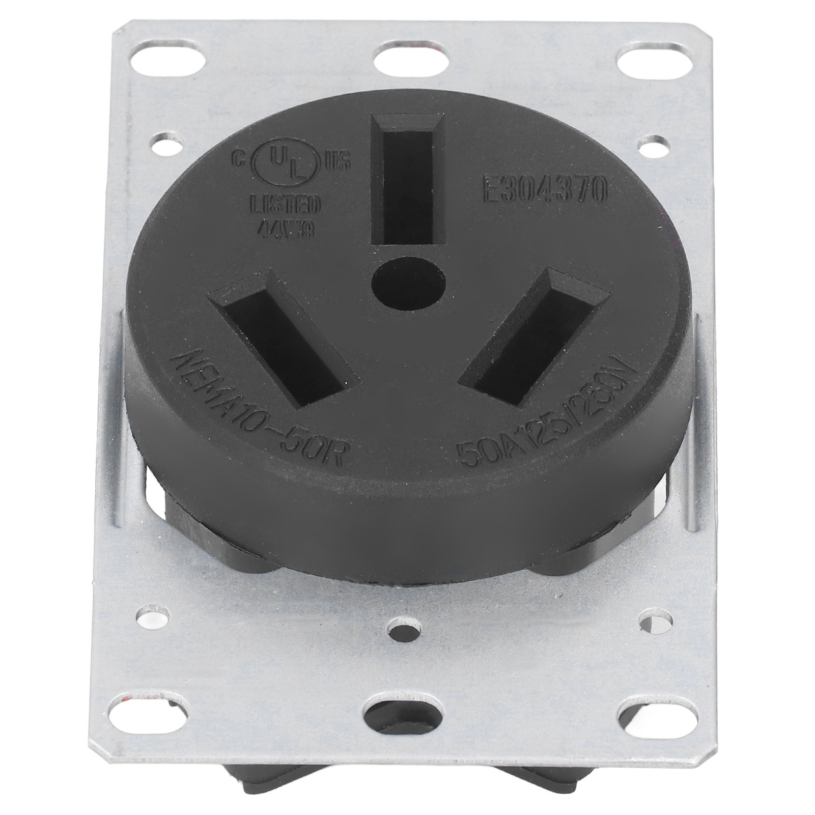 50A 125V 250V NEMA 10-50R Receptacle Outlet With Brass Contacts PA66 Plastic - Picture 9 of 22