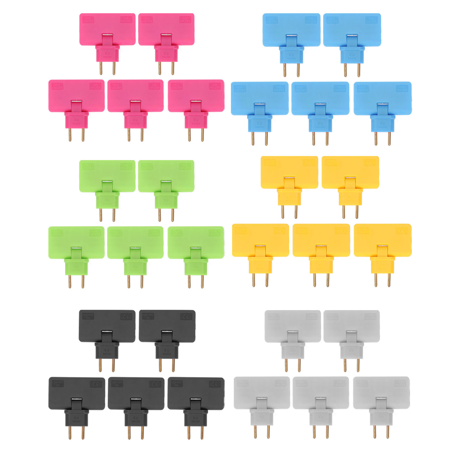 5x EU Socket Converter Cordless 180° Extension 1 To 3 EU Plug Adapter 110‑250V - Picture 25 of 38