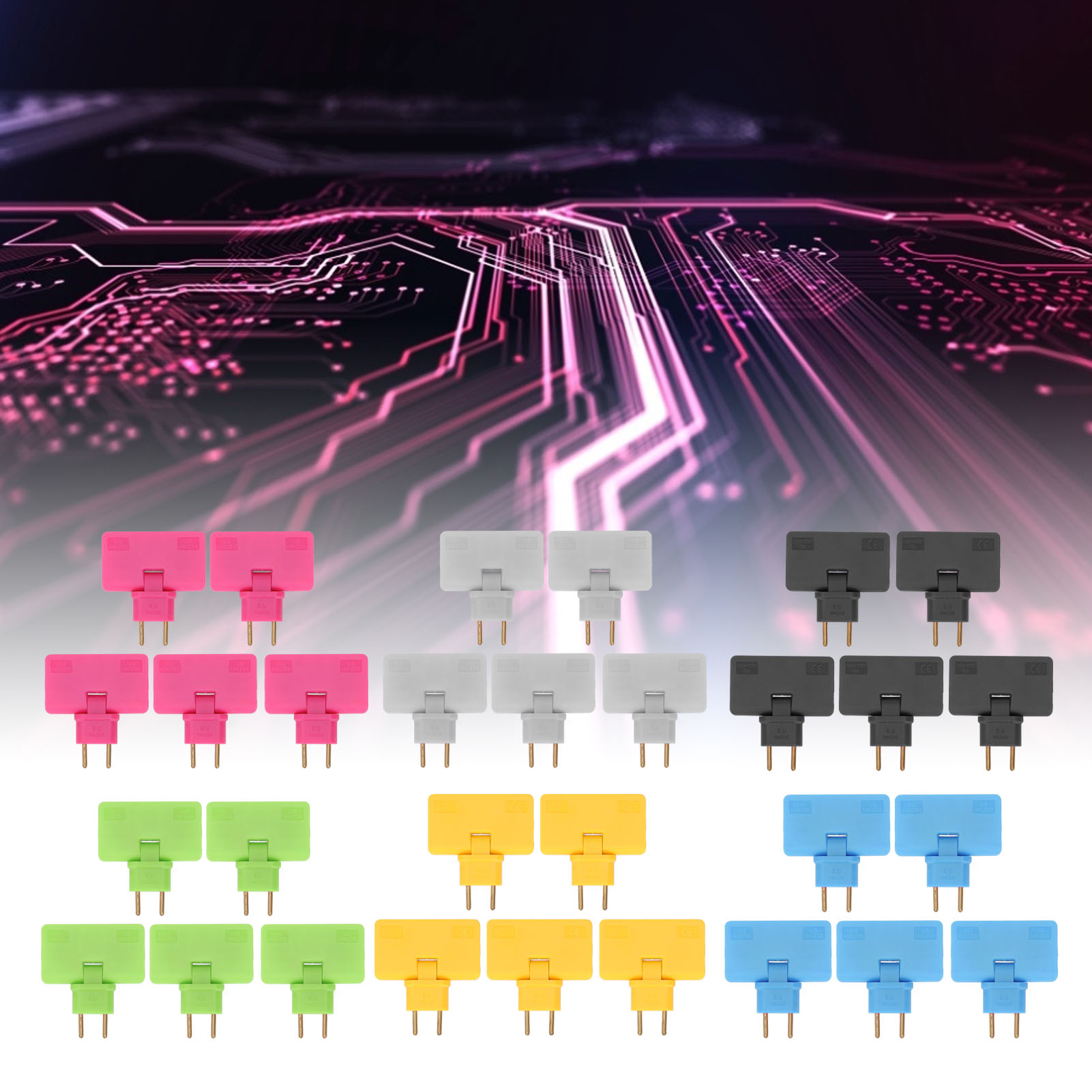 5x EU Socket Converter Cordless 180° Extension 1 To 3 EU Plug Adapter 110‑250V - Picture 32 of 38